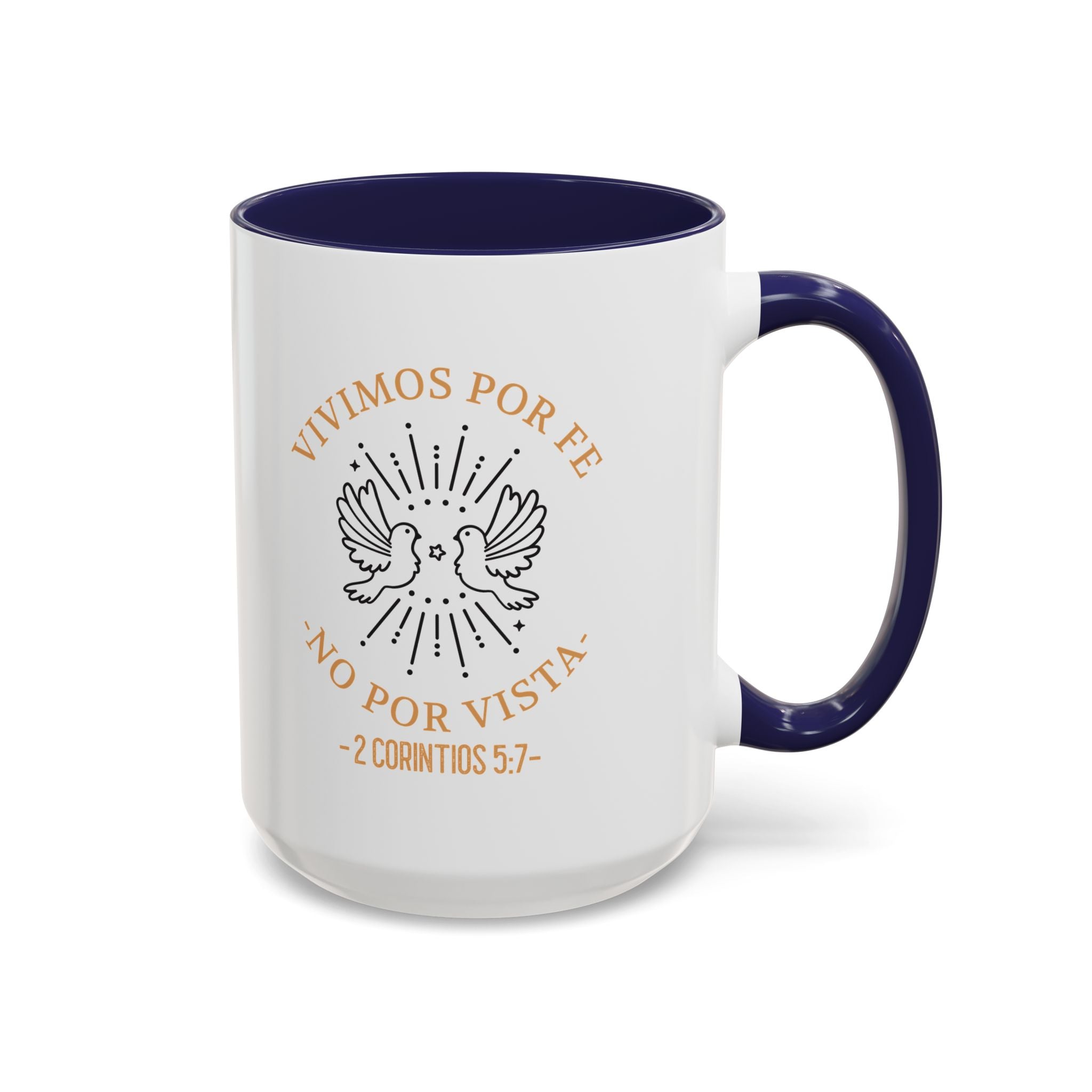 Coffee Mug Cristianos -  "Vivimos por Fe no por Vista" Taza de Cafe Fe Religiosa 11oz/15oz