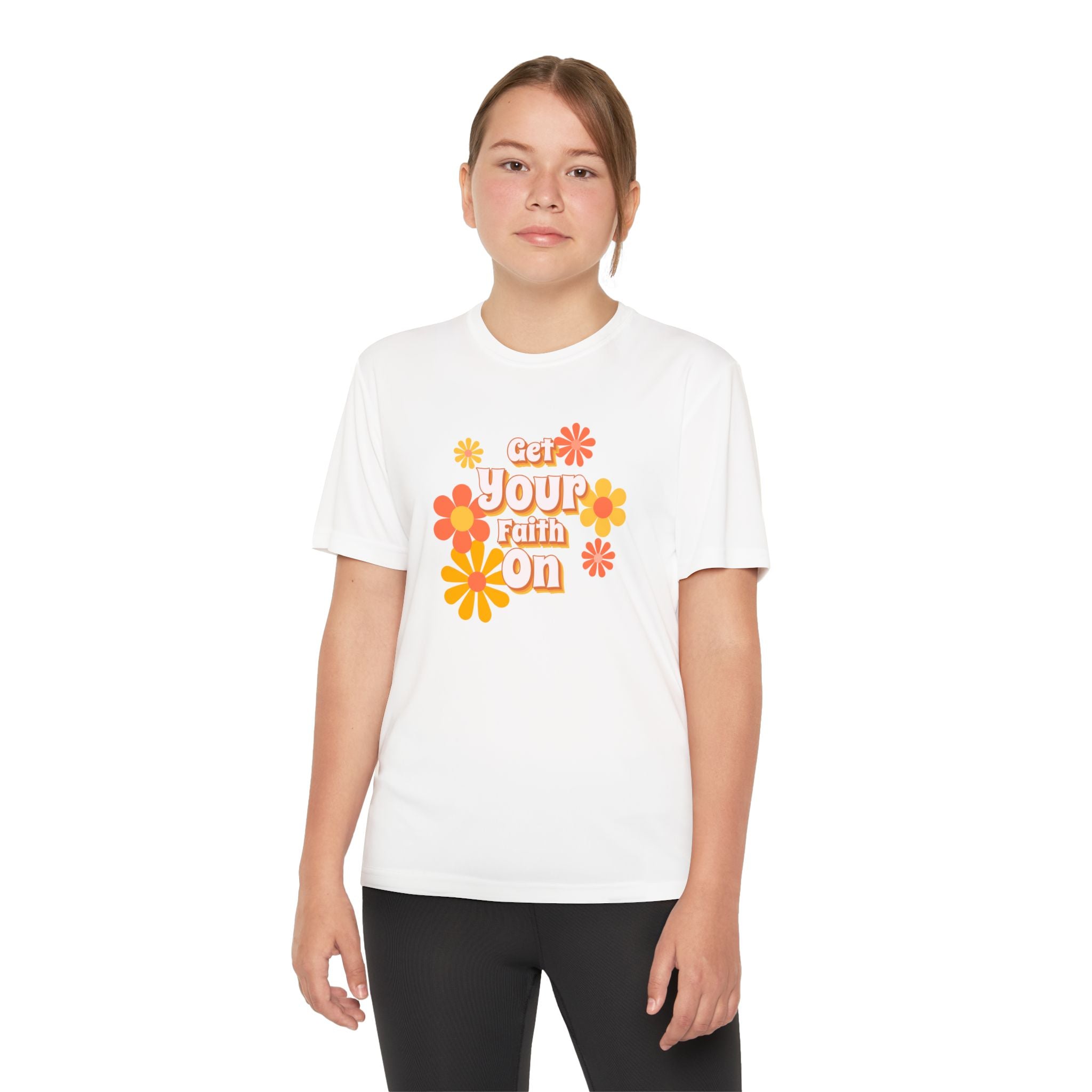 Get you Faith On - Youth Girl Competitor Tee, Inspirational Youth Family T-Shirt, Motivational Sports Tee,  Gift for Young Girls, Encouragement Top