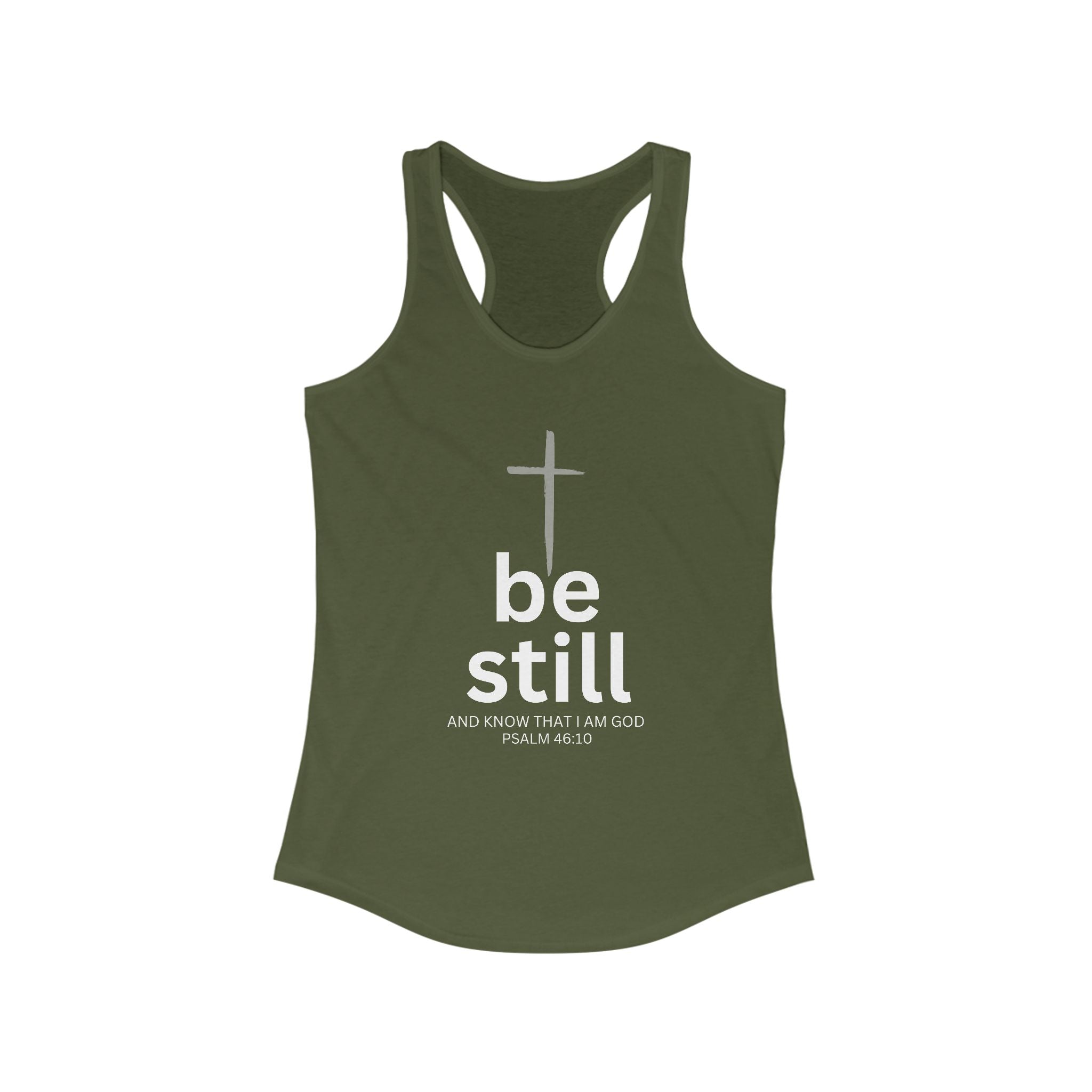 Workout Tank Top | Be Still and Know I am God | workout tank | Fitness Apparel | Women's Christian Racerback - Faithfully Hecho