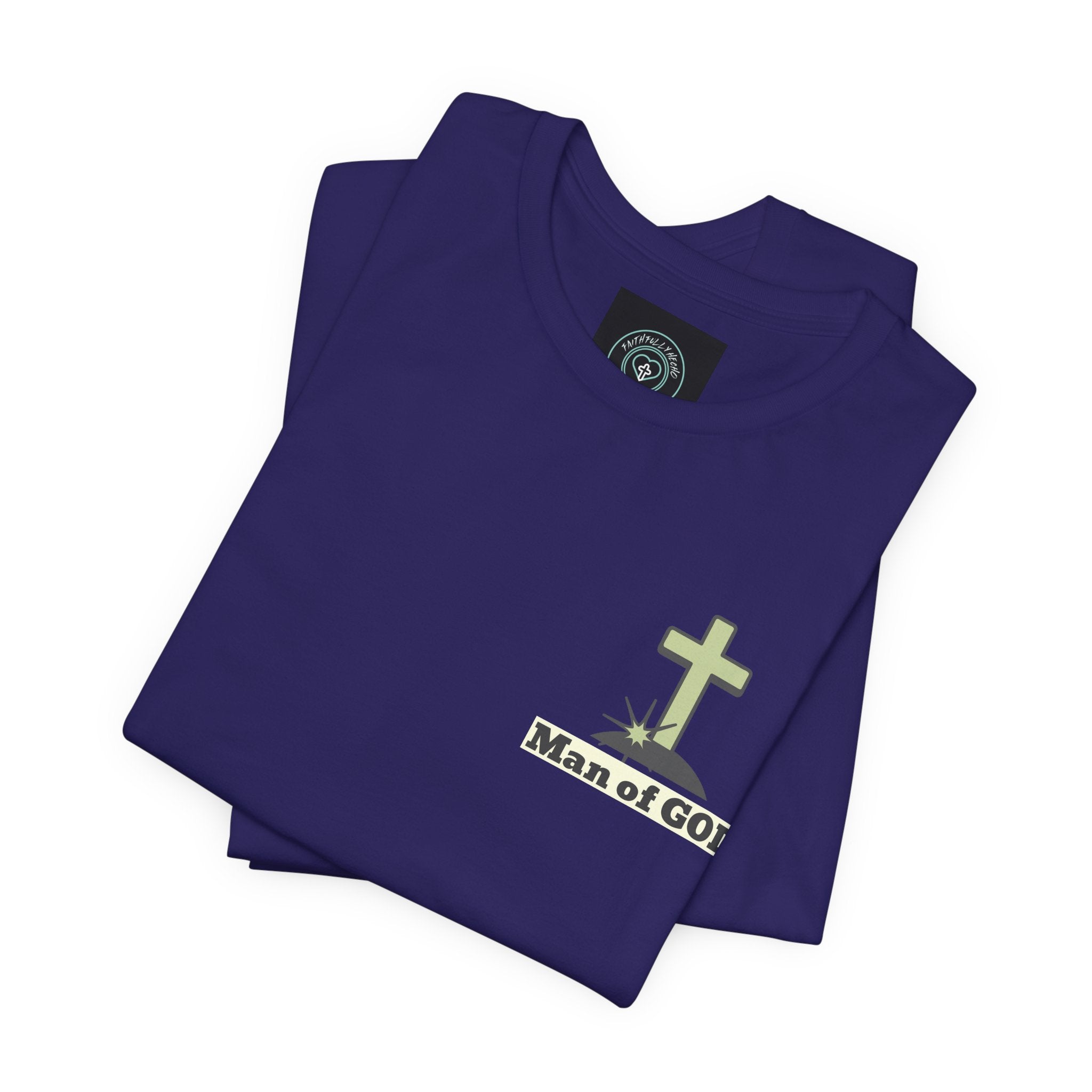 Men's Tshirt - 1 Corinthians 16:13 Bible Verse Design. Man of God, Stand firm in the Faith