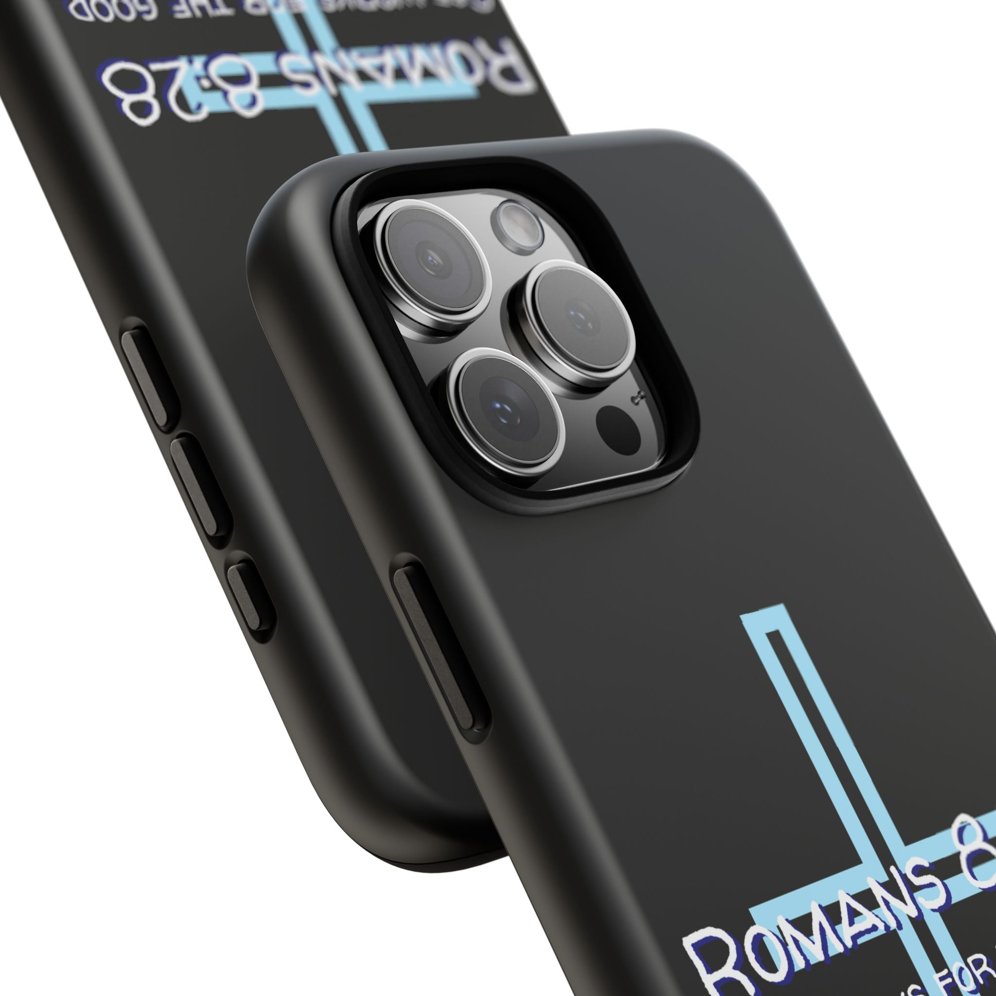 Christian Phone Case for iPhone series, Tough Phone Case, Romans 8:28 Inspirational Gift, Faith-Based Phone Cover, Religious Style, Durable Cell Case