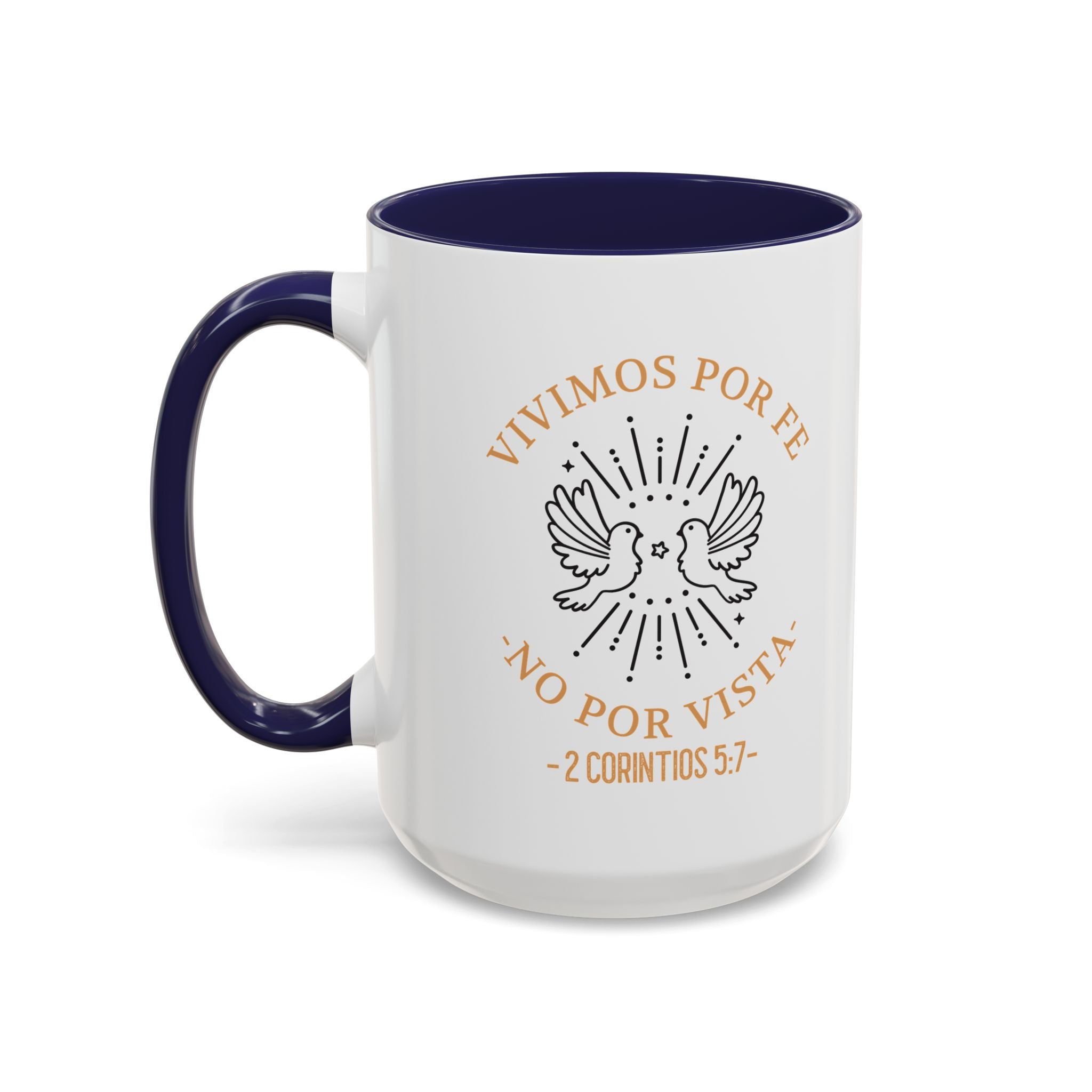 Coffee Mug Cristianos -  "Vivimos por Fe no por Vista" Taza de Cafe Fe Religiosa 11oz/15oz