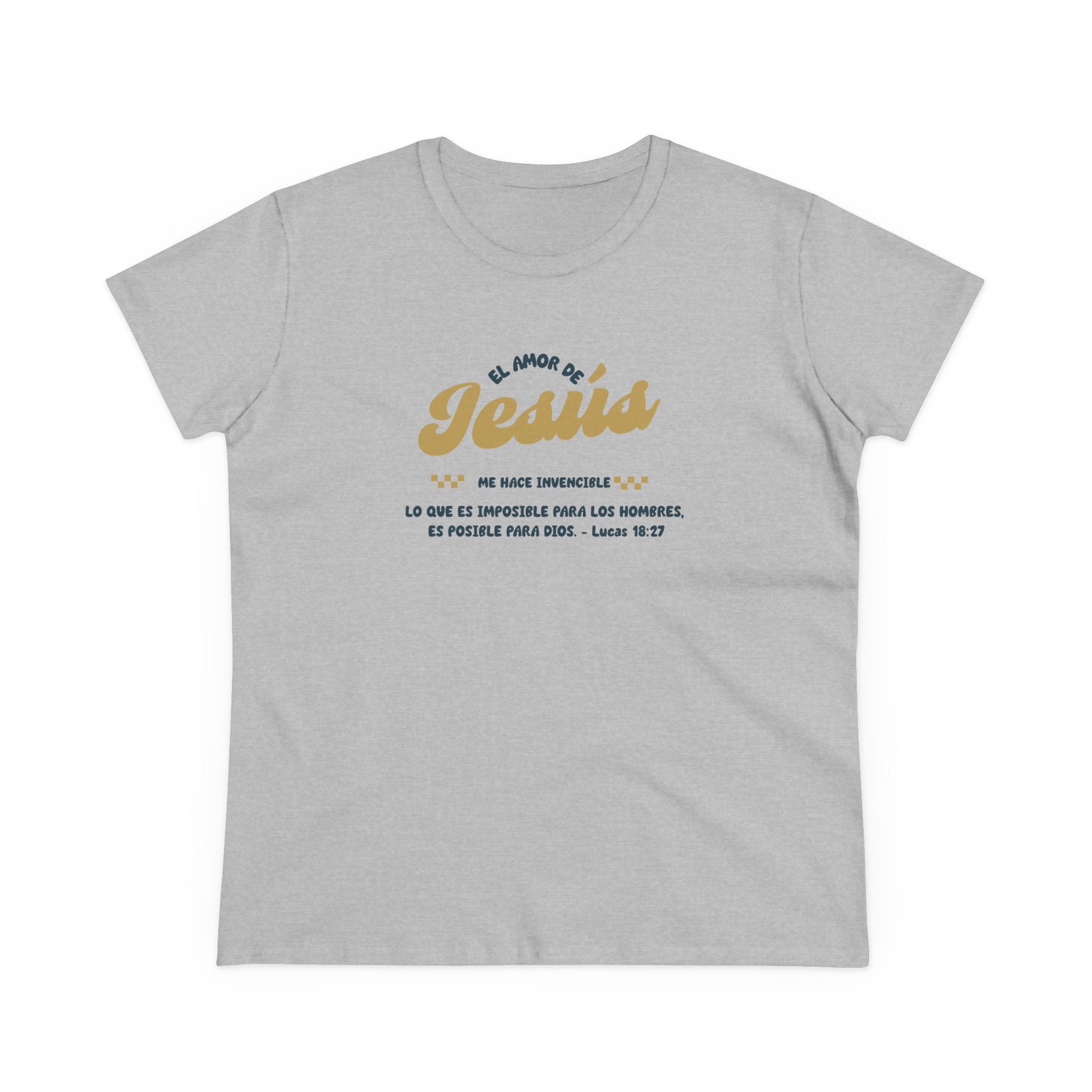 El Amor de Jesus Español Jesus Women's Tee, Casual Faith Shirt, Everyday Affirmation Top, Godly Girl Mujer de Dios graphic Tee, Gift for Her