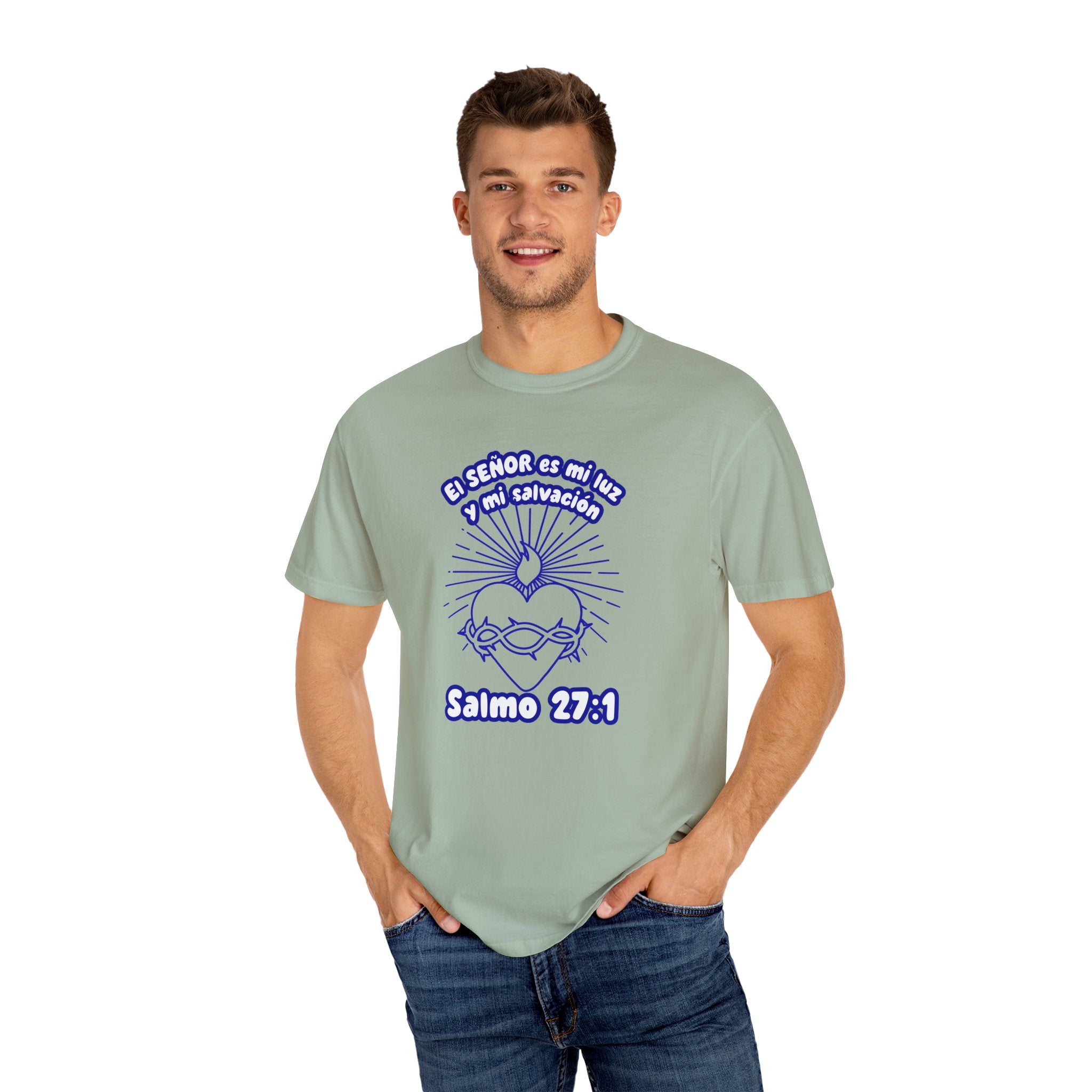 Christian Unisex Spanish Tee - Inspirado en el Salmo 27:1 " El seÑor es mi Luz y mi Salvacion. Great for gift, Birthday, Church.