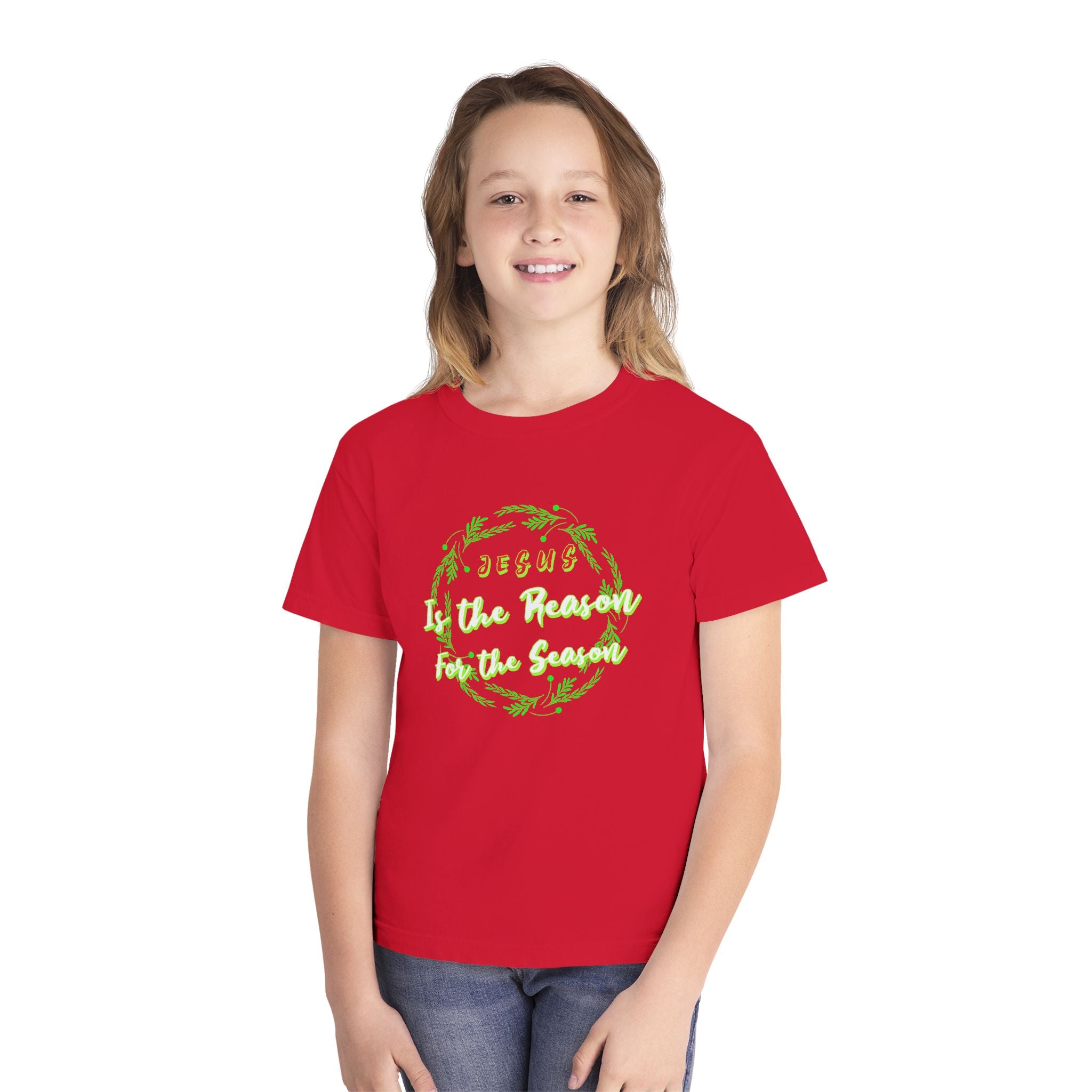 Youth Christmas Tee - "Jesus is the Reason for the Season" Religious Holiday Shirt - Gift - Family T-shirts