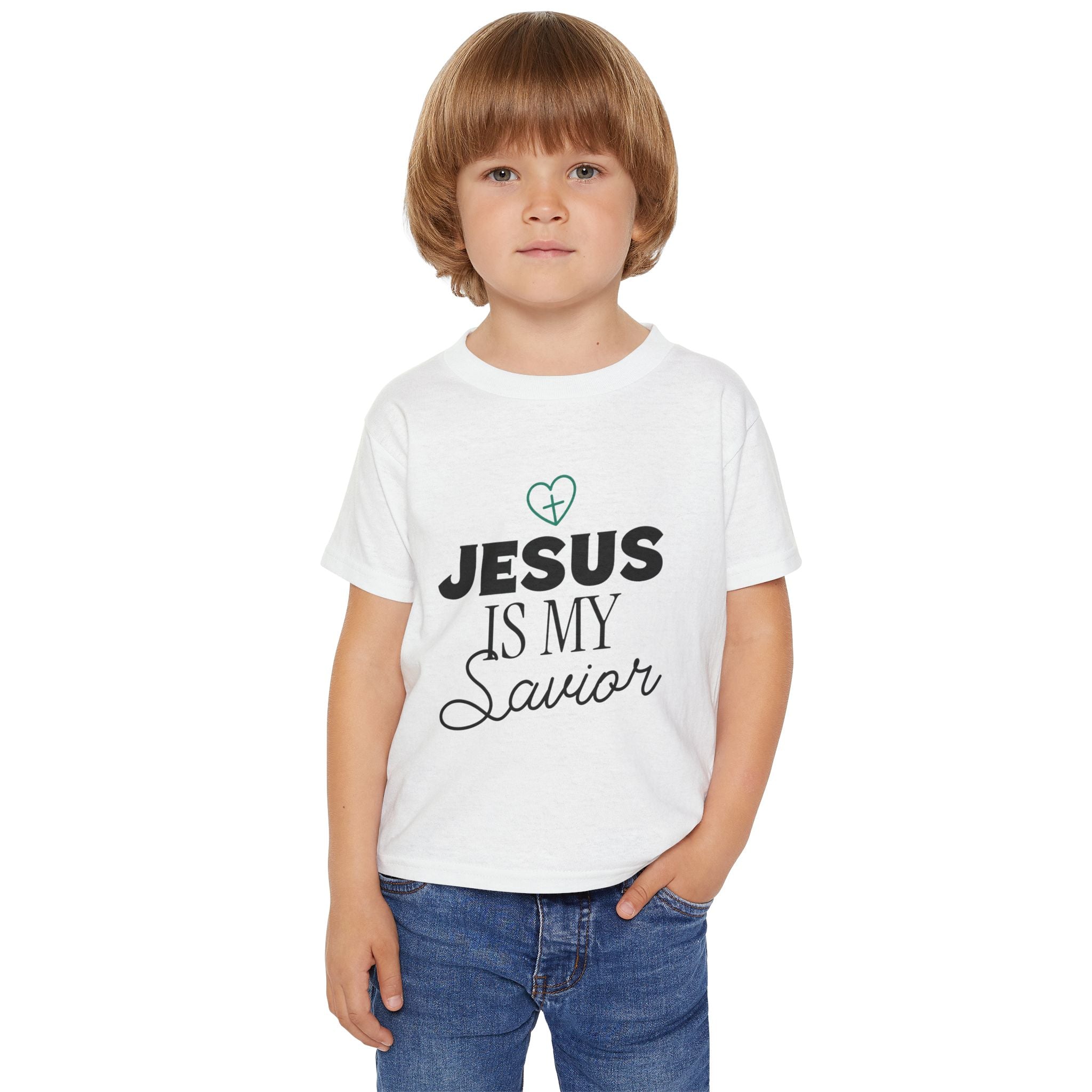Jesus is my Savior Toddler girl, boy T-Shirt with Script Design, Toddler Shirt faith family, Cute Kids Clothing, Birthday Gift, Everyday Wear, Fun Playtime Top