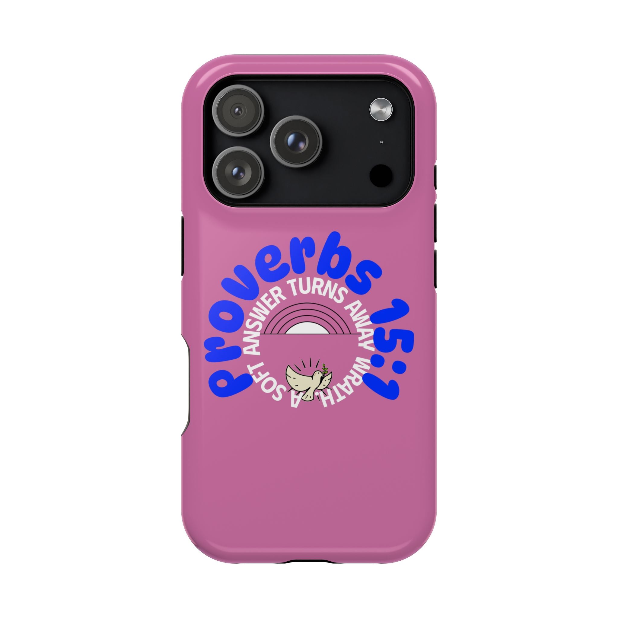 Christian iPhone Case – Proverbs 15:1 “A Soft Answer Turns Away Wrath” Bible Verse | Christian Gift for Women & Men | Protective Spiritual iPhone Case