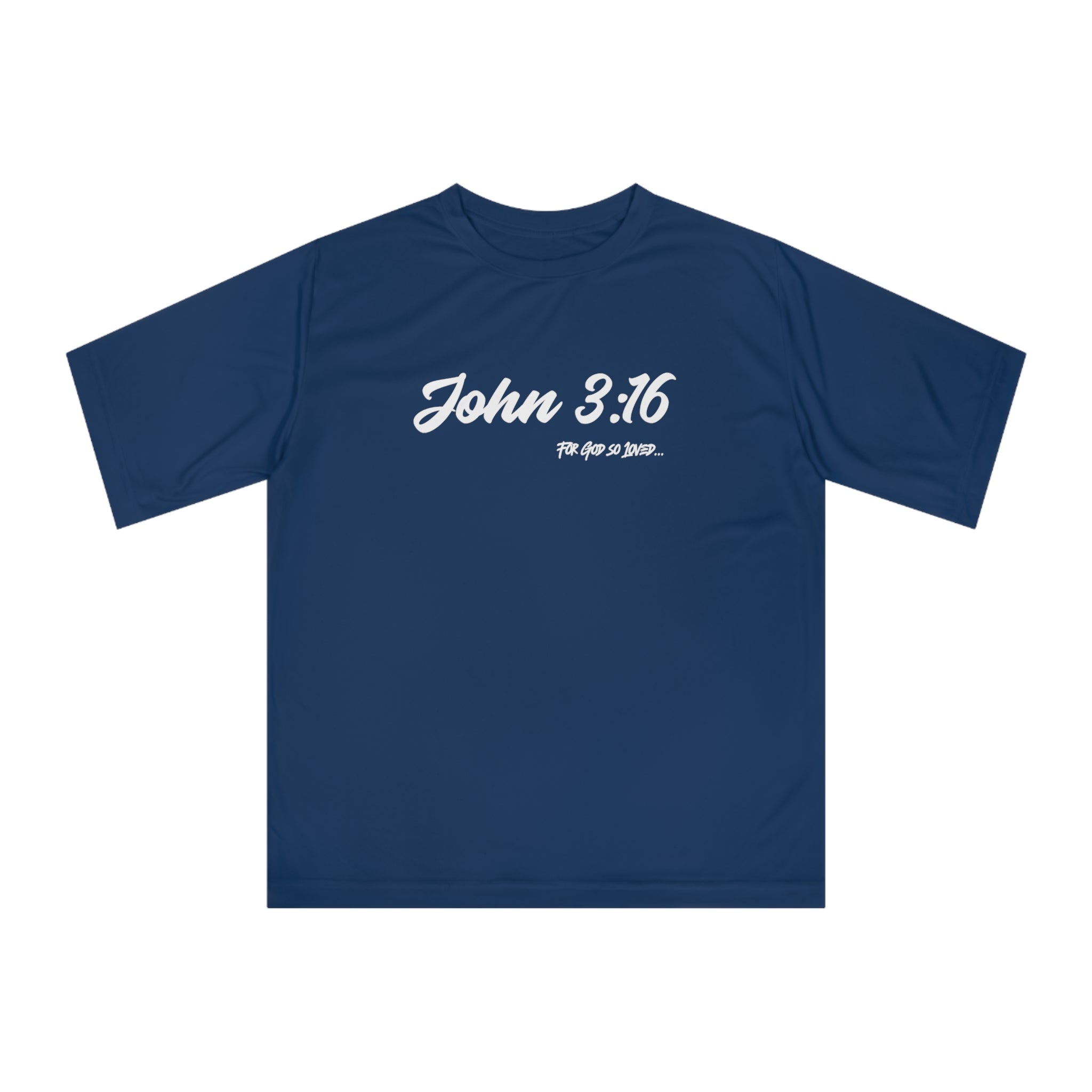 Christian Performance Zone T-Shirt for Athletes Bible Verse John 3:16 | Unisex Athletic Tee Minimalist