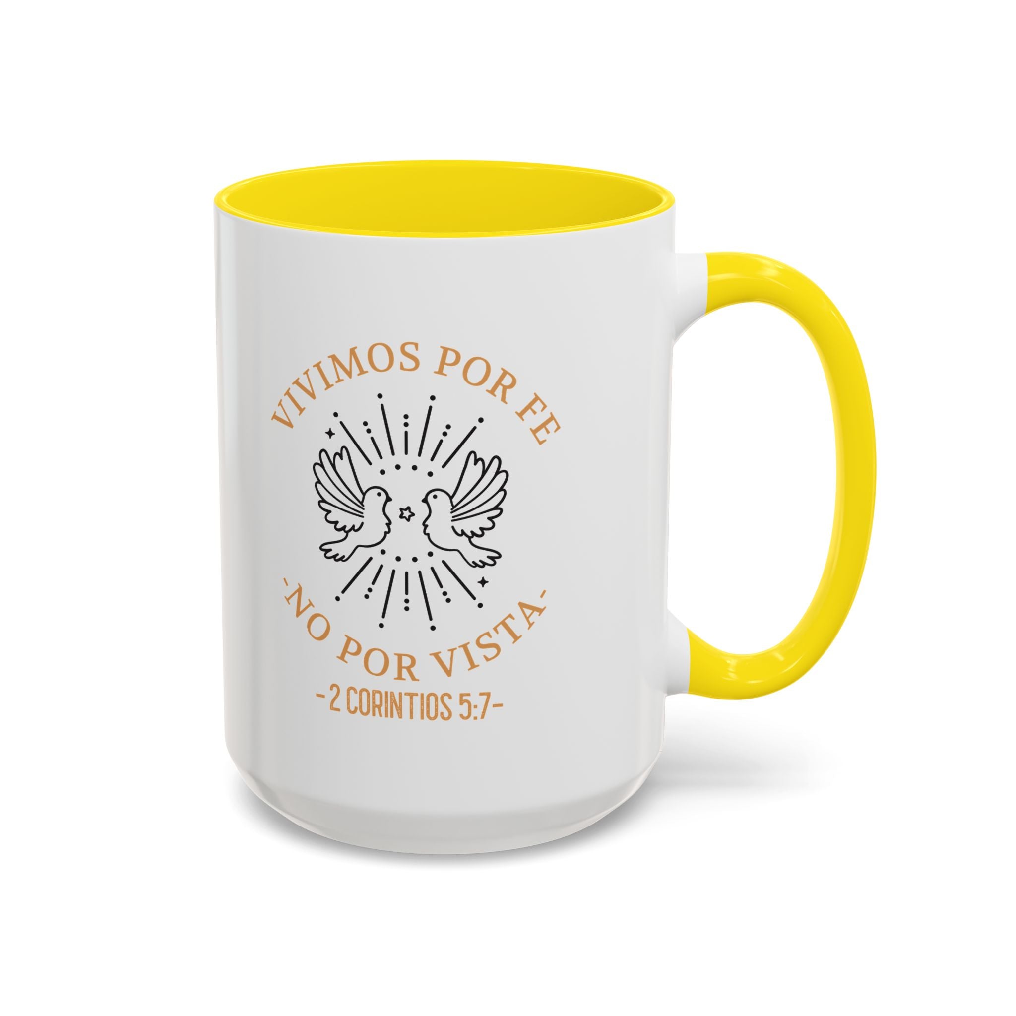 Coffee Mug Cristianos -  "Vivimos por Fe no por Vista" Taza de Cafe Fe Religiosa 11oz/15oz