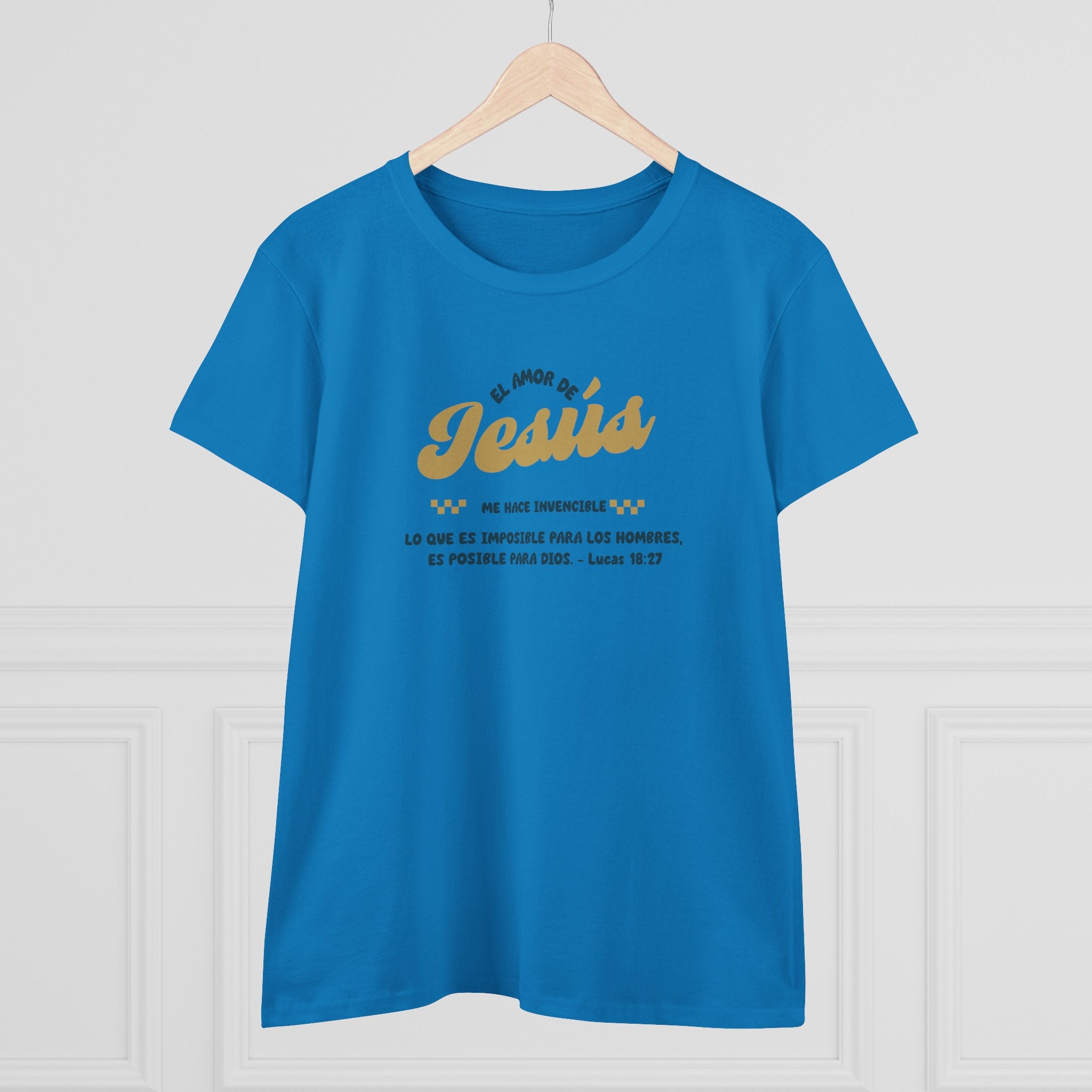 El Amor de Jesus Español Jesus Women's Tee, Casual Faith Shirt, Everyday Affirmation Top, Godly Girl Mujer de Dios graphic Tee, Gift for Her
