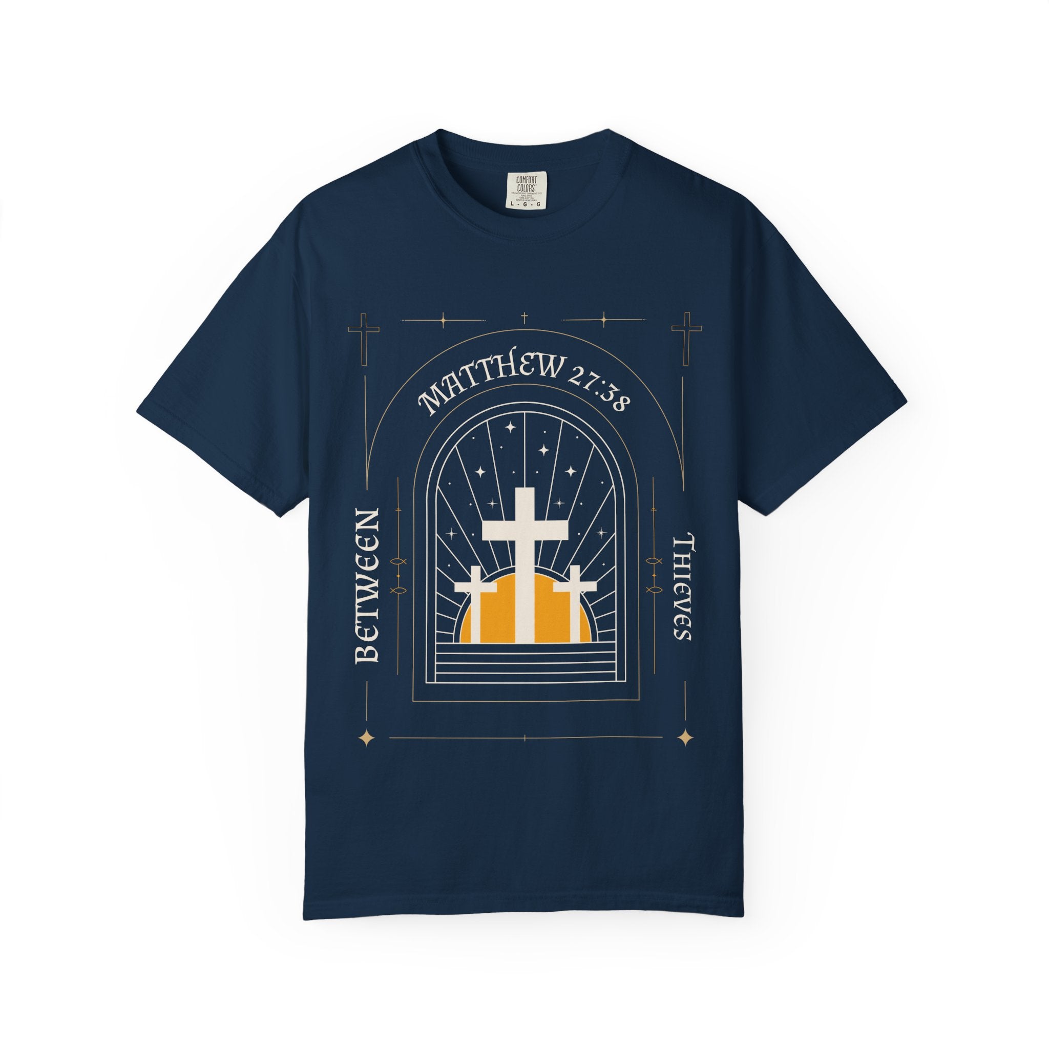 Faith-Inspired Unisex T-Shirt, Christian Graphic Tee, Inspirational Apparel, Religious Gift, Matthew 27:38, Casual Adult Wear