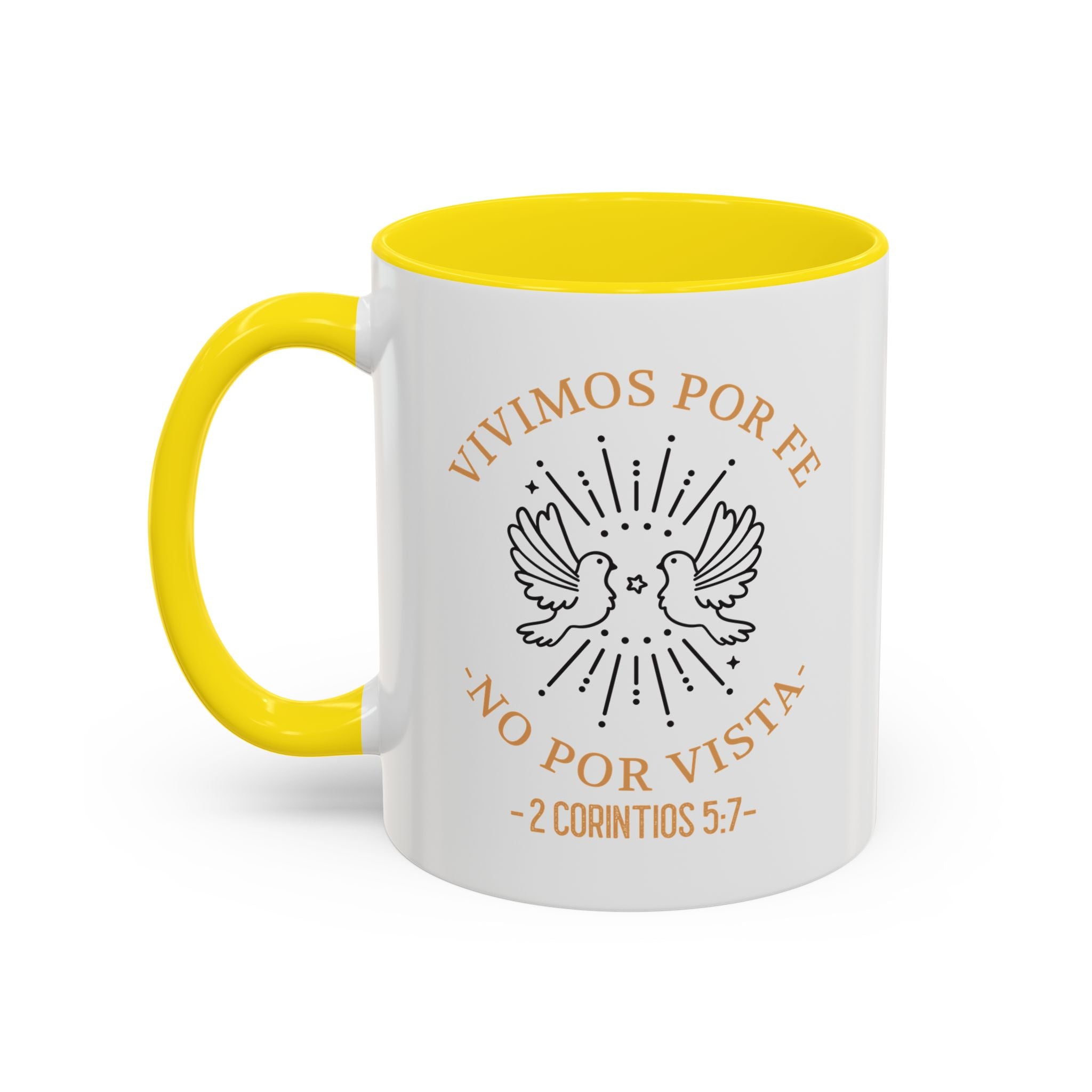 Coffee Mug Cristianos -  "Vivimos por Fe no por Vista" Taza de Cafe Fe Religiosa 11oz/15oz