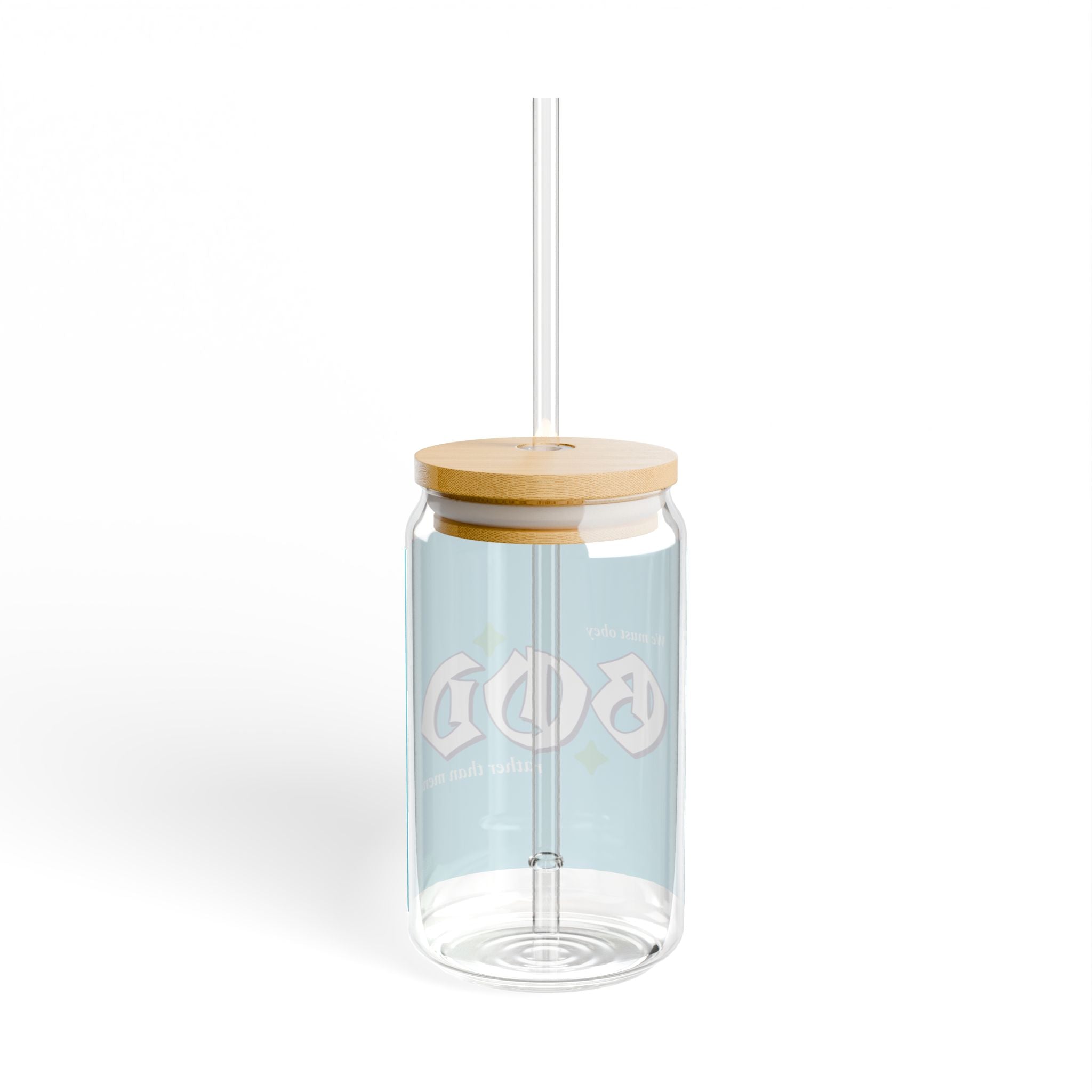 Stylish Sipper Glass | 16oz | We must Obey GOD rather than men Drinkware, Perfect for Home, Parties, Gifts, Eco-Friendly & Reusable!
