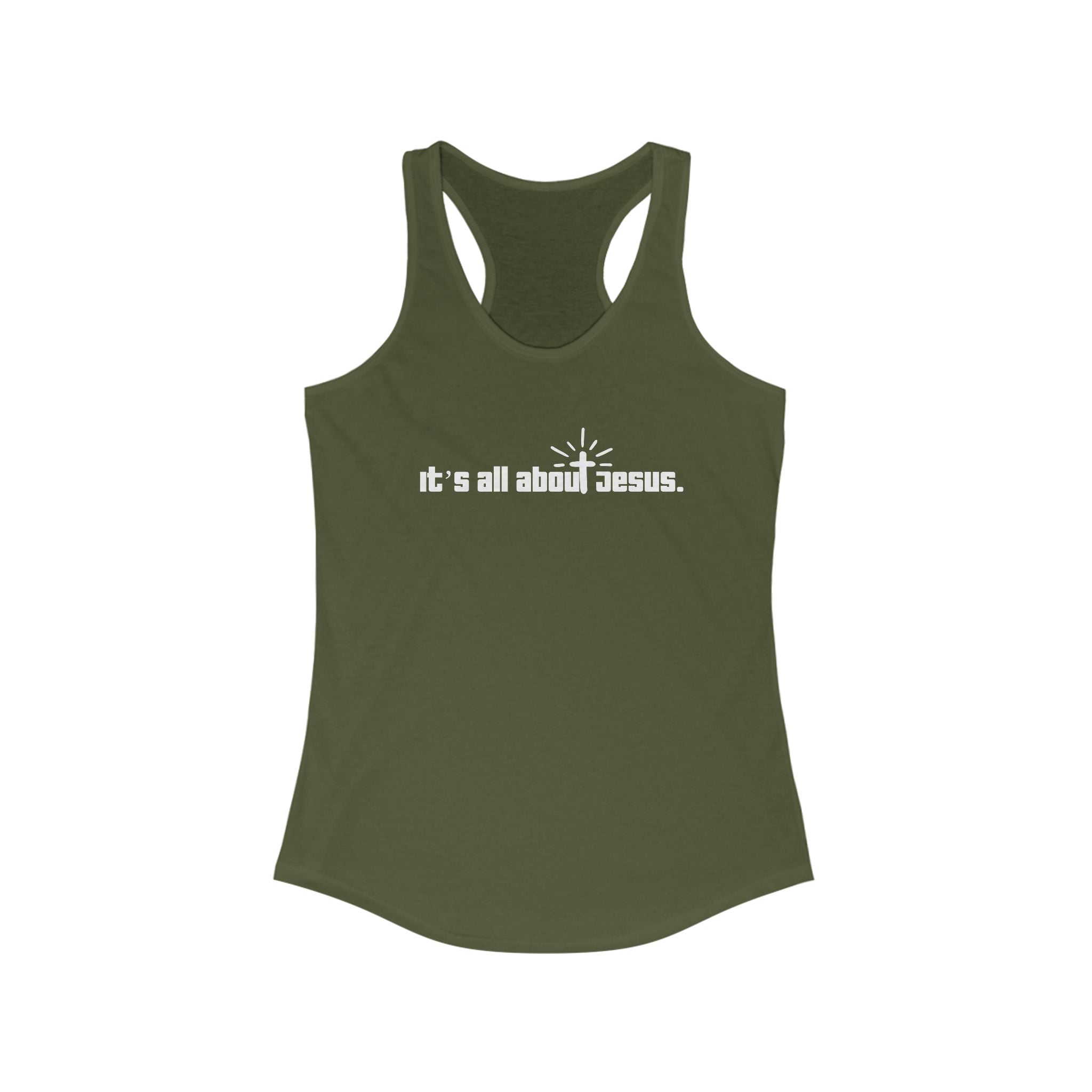 It’s All About JESUS Tank | Christian Workout Shirt | Unisex Faith Gym Apparel | Bible Verse Fitness Top - Faithfully Hecho
