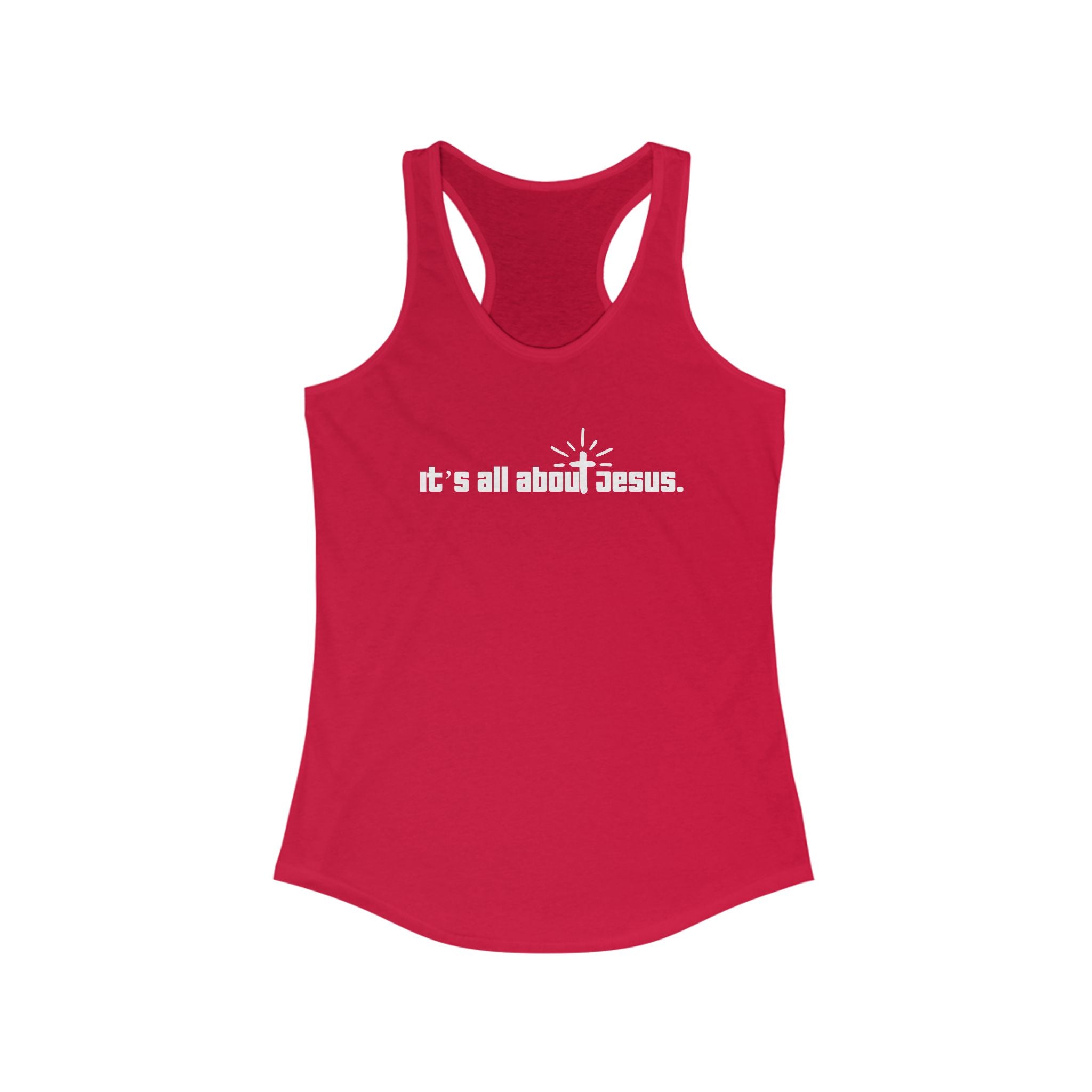 It’s All About JESUS Tank | Christian Workout Shirt | Unisex Faith Gym Apparel | Bible Verse Fitness Top - Faithfully Hecho