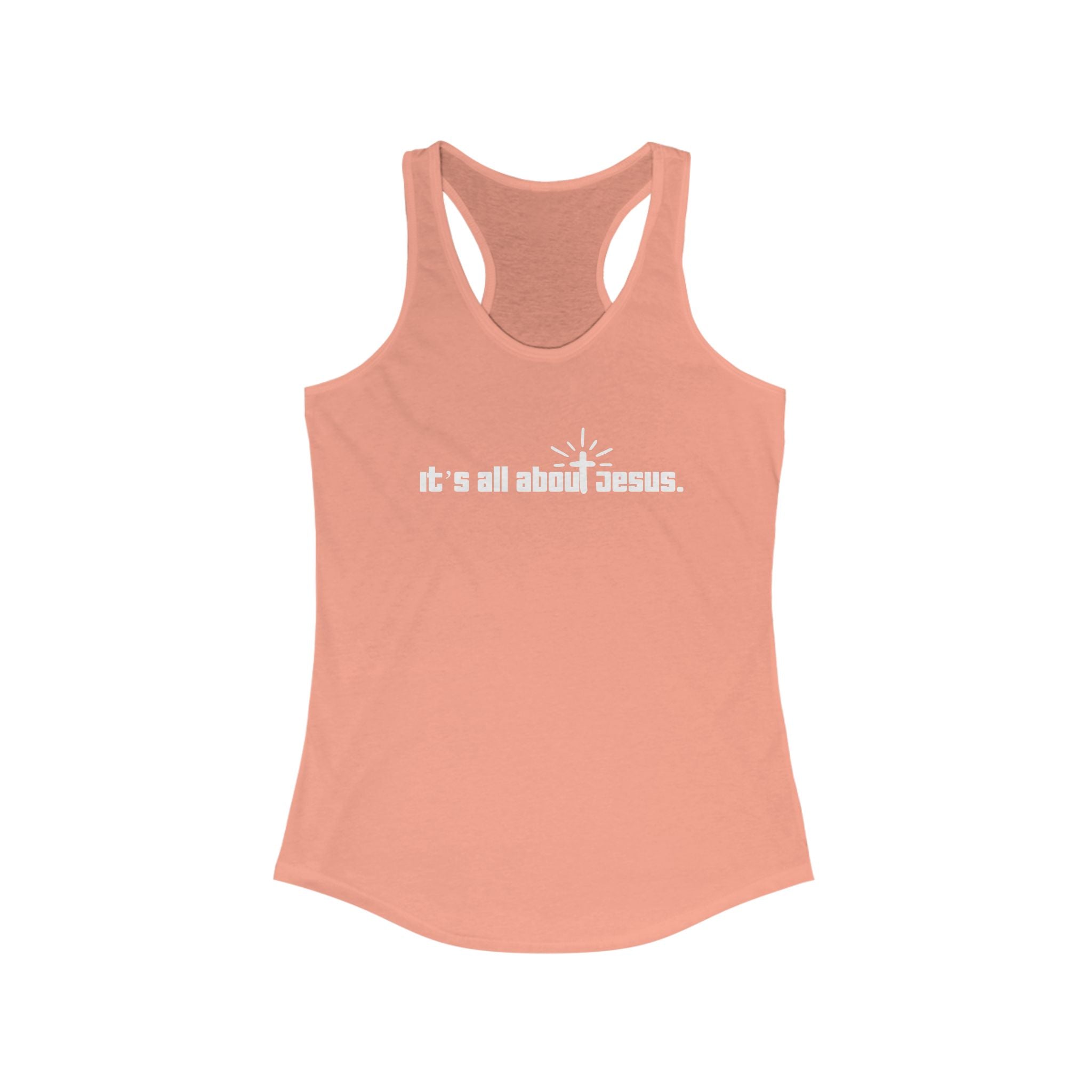 It’s All About JESUS Tank | Christian Workout Shirt | Unisex Faith Gym Apparel | Bible Verse Fitness Top - Faithfully Hecho