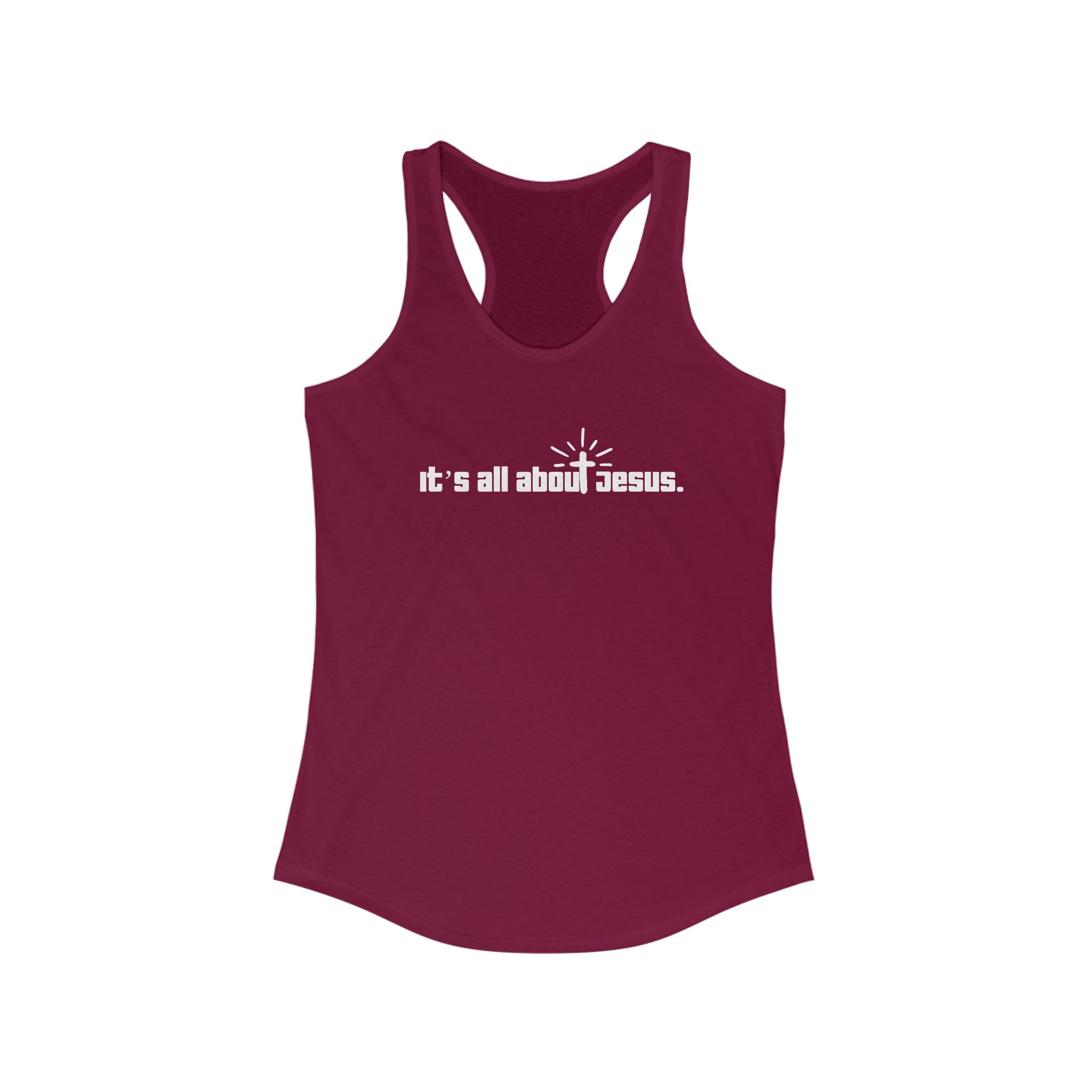 It’s All About JESUS Tank | Christian Workout Shirt | Unisex Faith Gym Apparel | Bible Verse Fitness Top - Faithfully Hecho