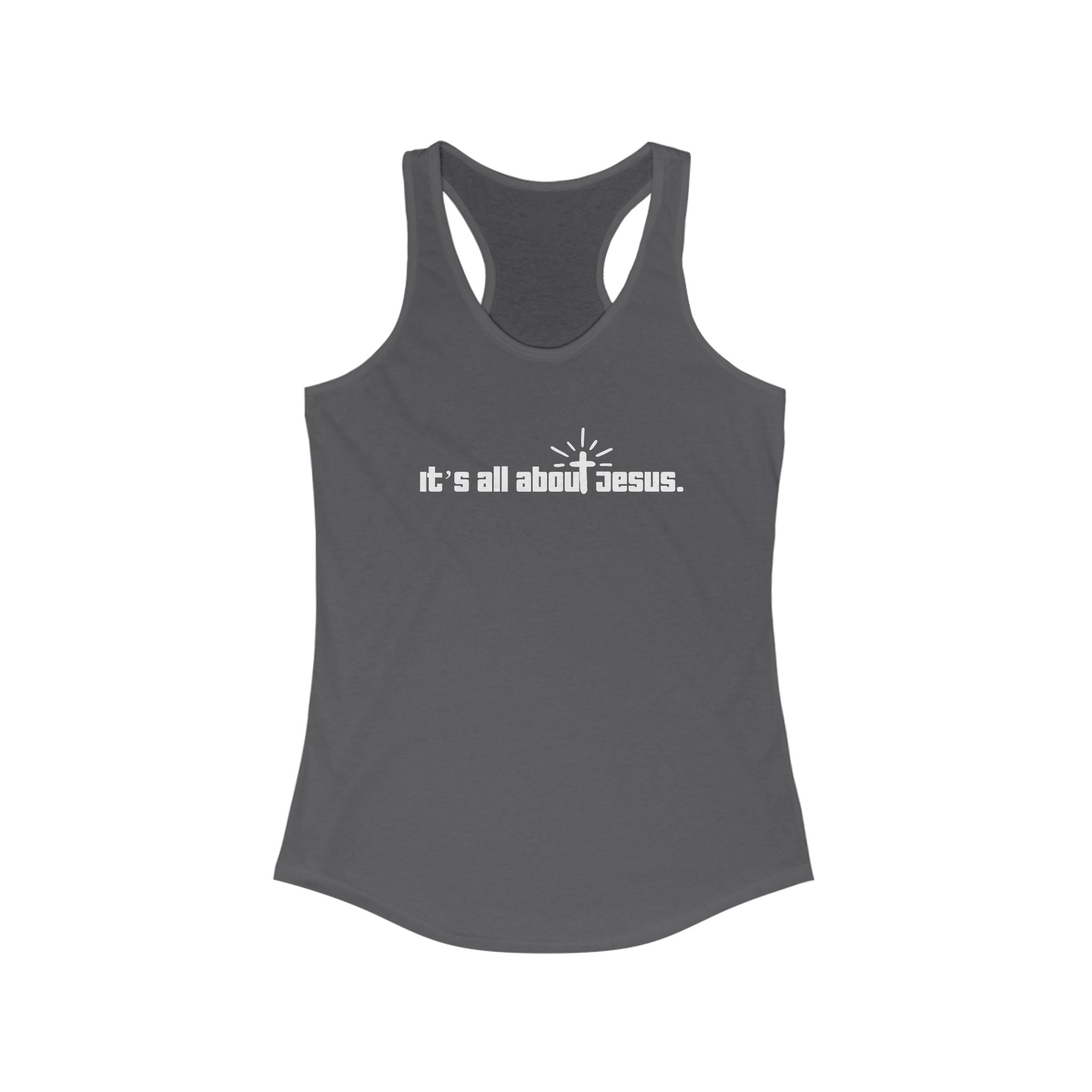It’s All About JESUS Tank | Christian Workout Shirt | Unisex Faith Gym Apparel | Bible Verse Fitness Top - Faithfully Hecho