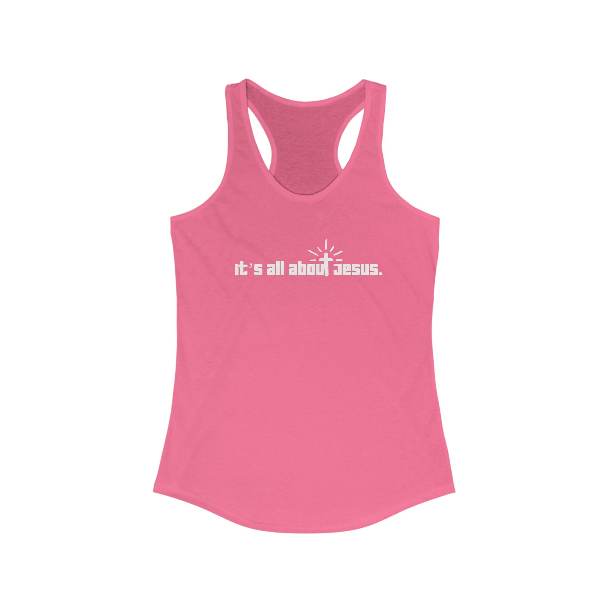 It’s All About JESUS Tank | Christian Workout Shirt | Unisex Faith Gym Apparel | Bible Verse Fitness Top - Faithfully Hecho