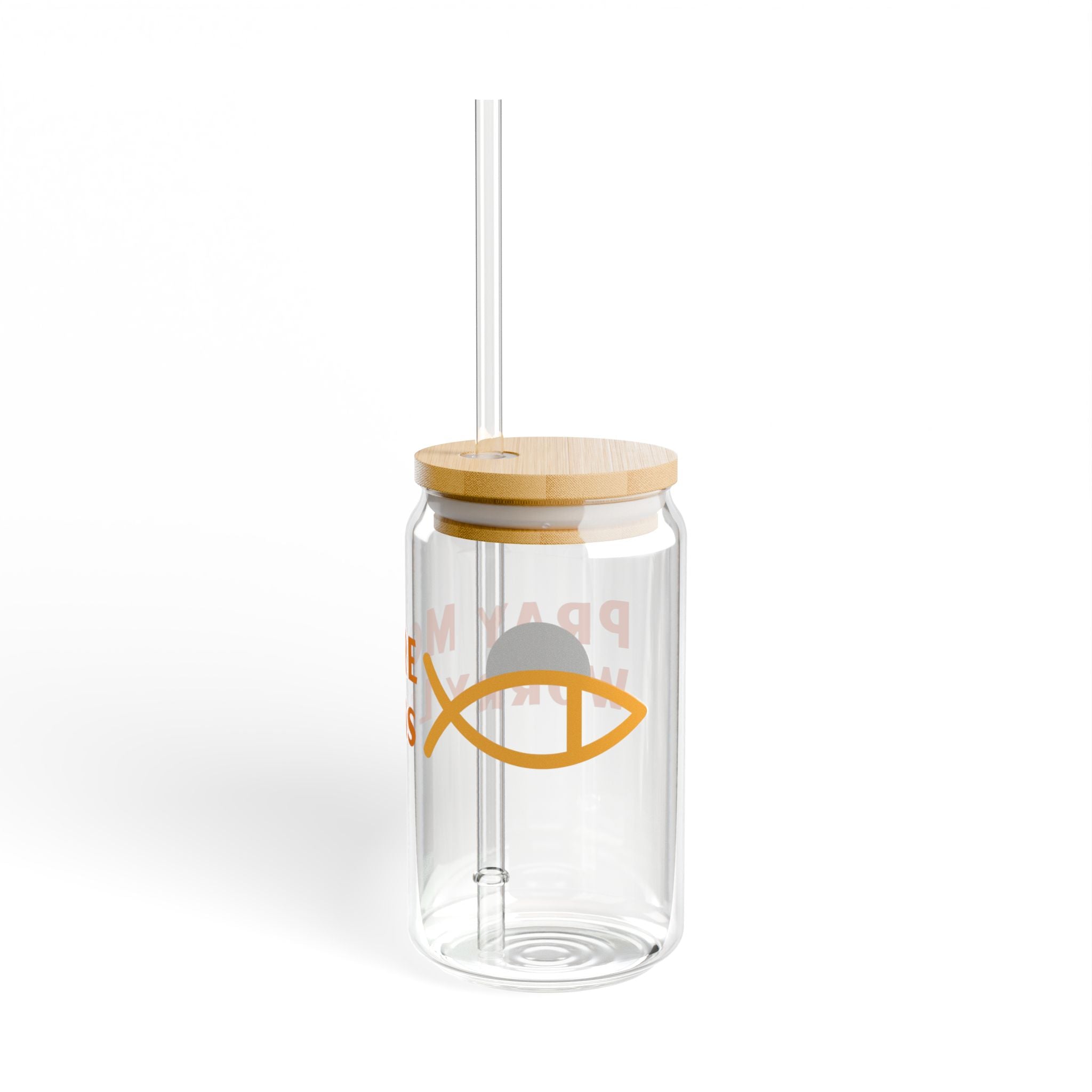 Sipper Glass Personalized Spiritual Drinkware 16oz. Message... Pray more worry less- Free Personalization | 16oz | Perfect for Home, Parties, Gifts, Eco-Friendly & Reusable!