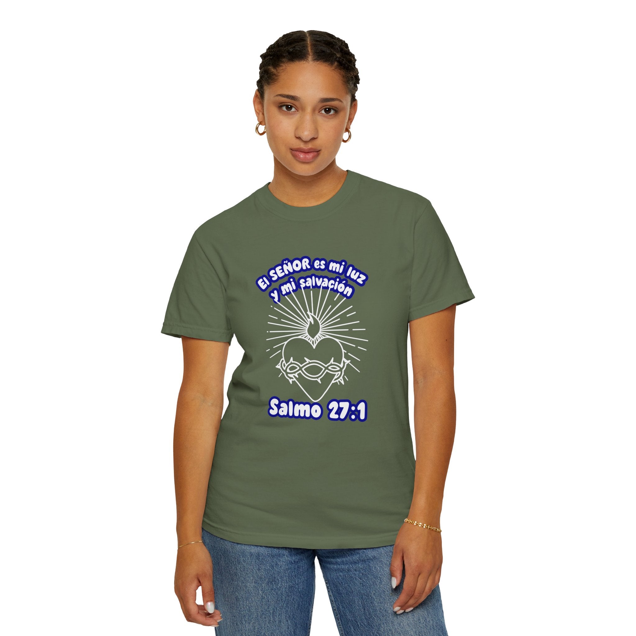 Christian Unisex Tee - El señor es mi Luz y mi Salvacion - Salmo 27:1 - Camiseta Cristiana