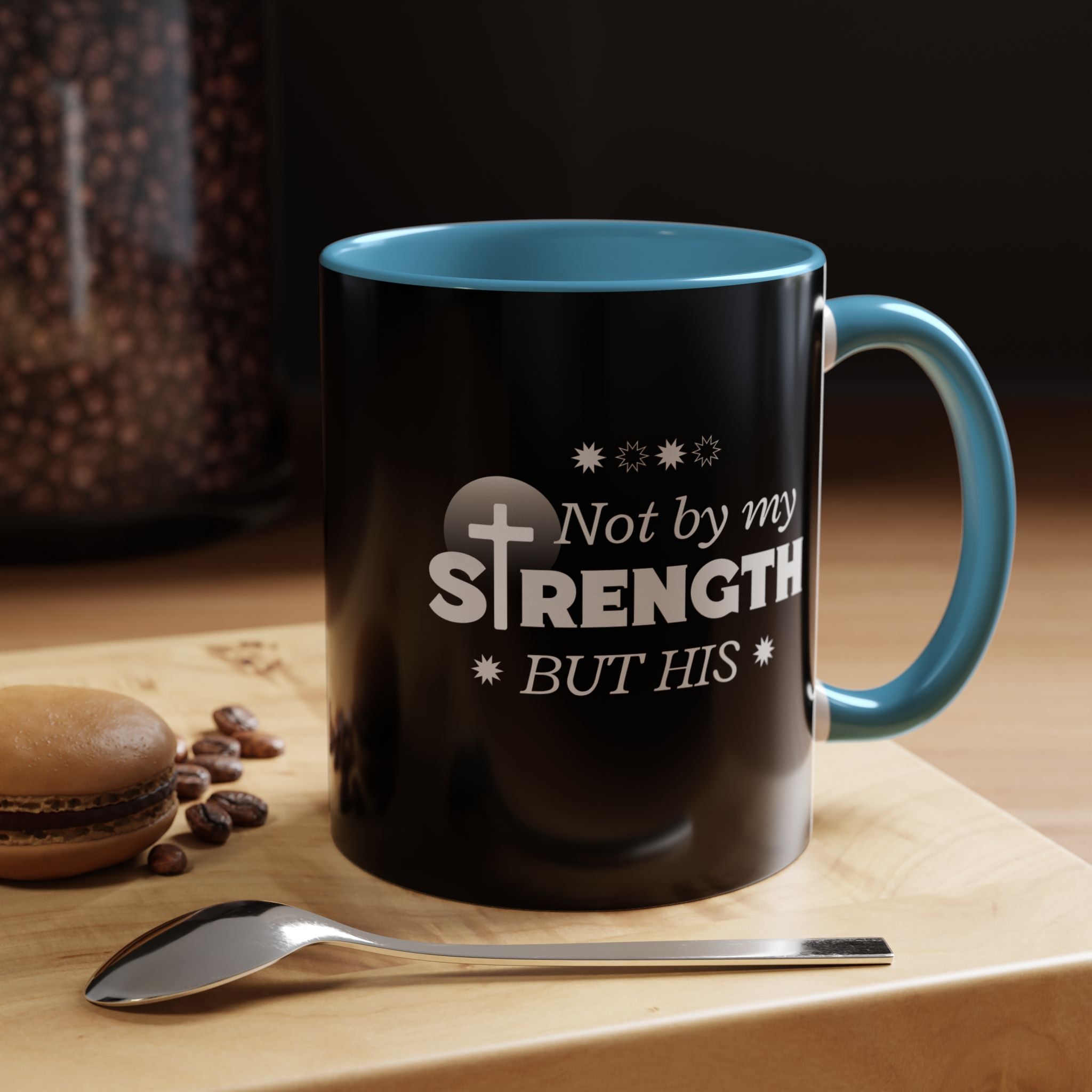 Not by My Strength but His – Christian Ceramic Mug – Faith-Based Coffee Cup for Women & Men - Faithfully Hecho
