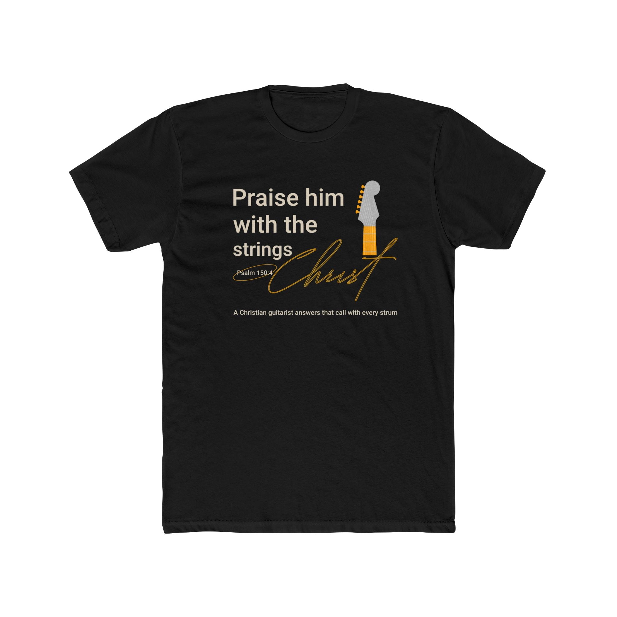 Praise Him Guitar Cotton Tee, Unisex Crew Neck Shirt, Christian Inspirational Top, Religious Gift, Faith-Based Apparel, Perfect for Church
