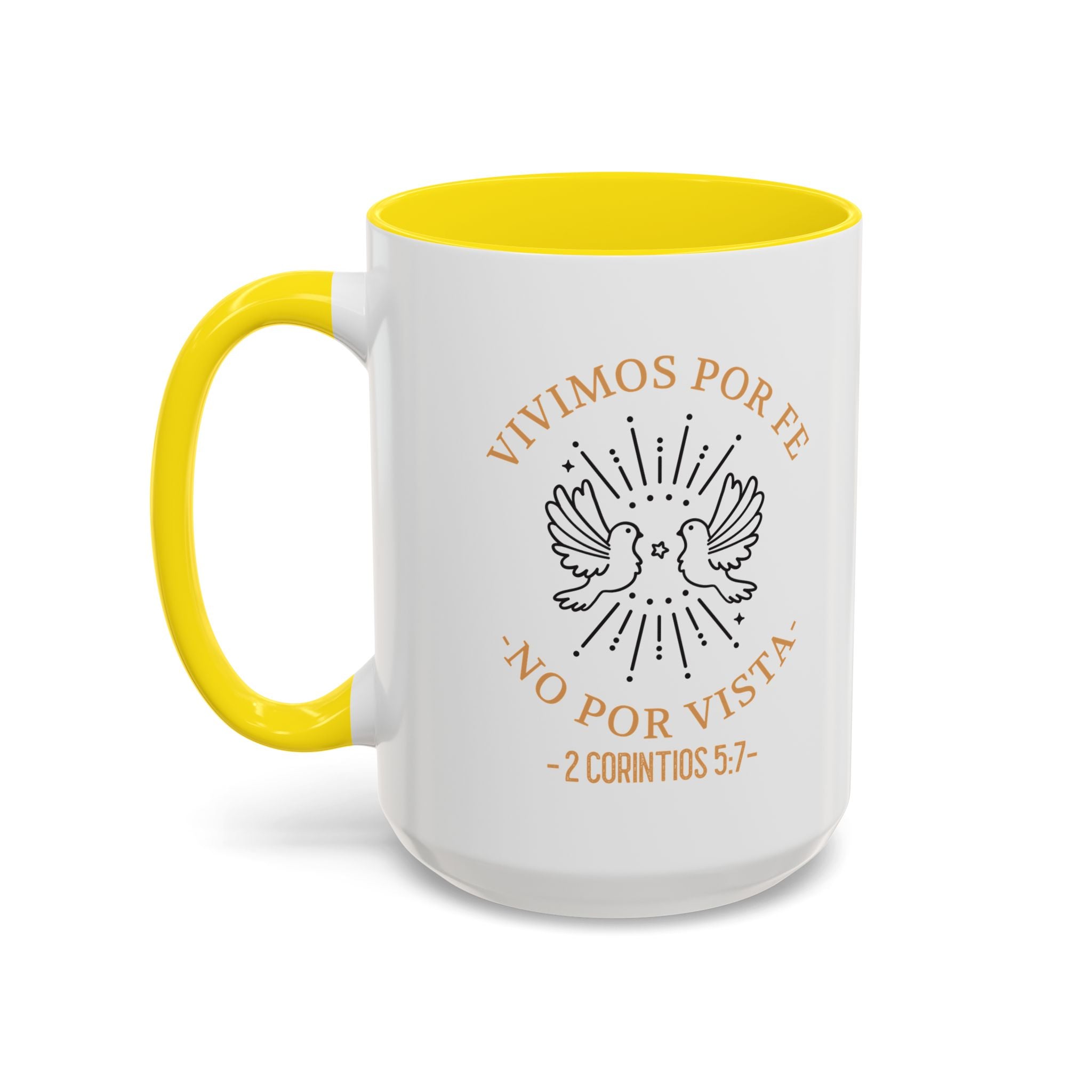 Coffee Mug Cristianos -  "Vivimos por Fe no por Vista" Taza de Cafe Fe Religiosa 11oz/15oz