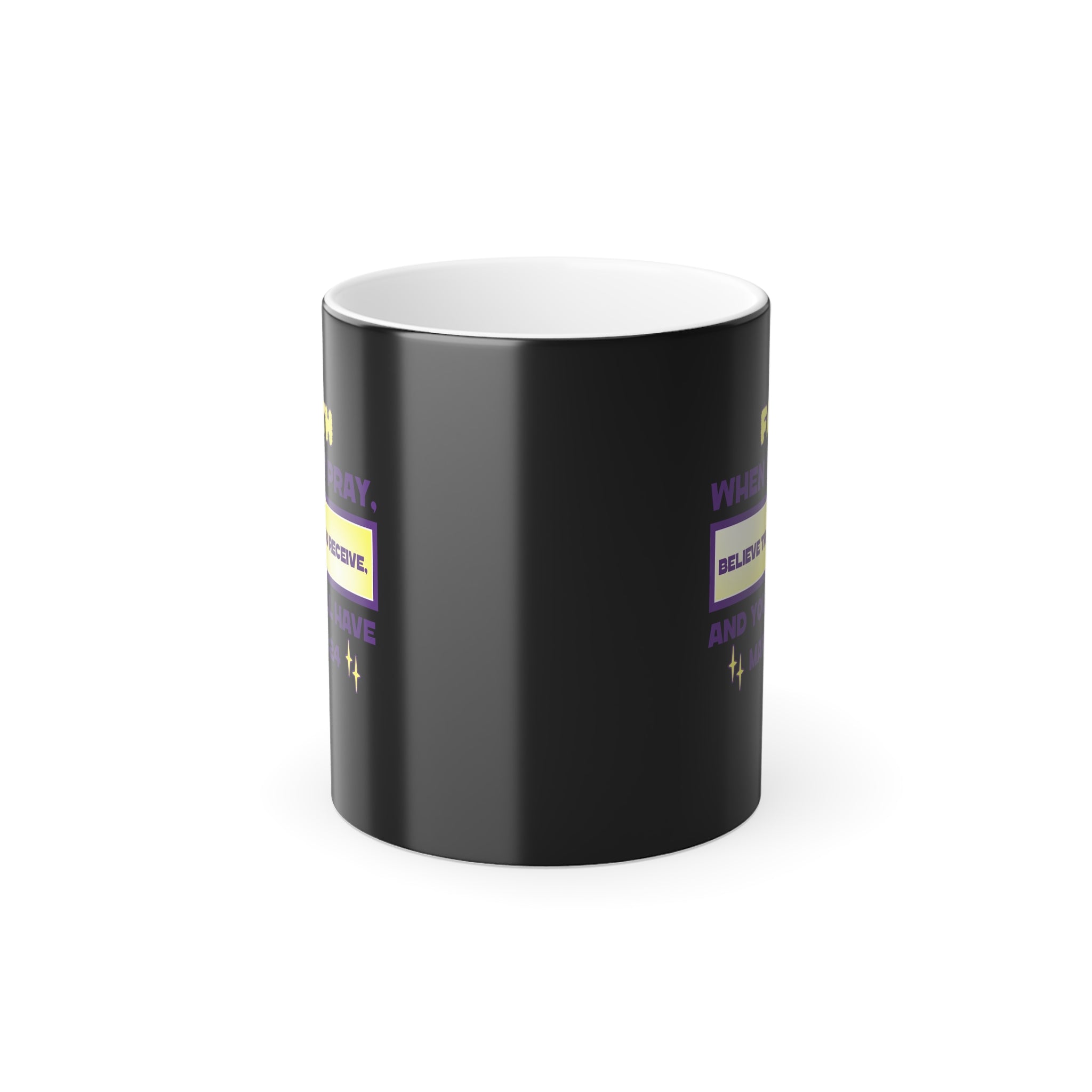 Coffee Mug - Have Faith Color Morphing Mug, 11oz. With heat-sensitive properties.