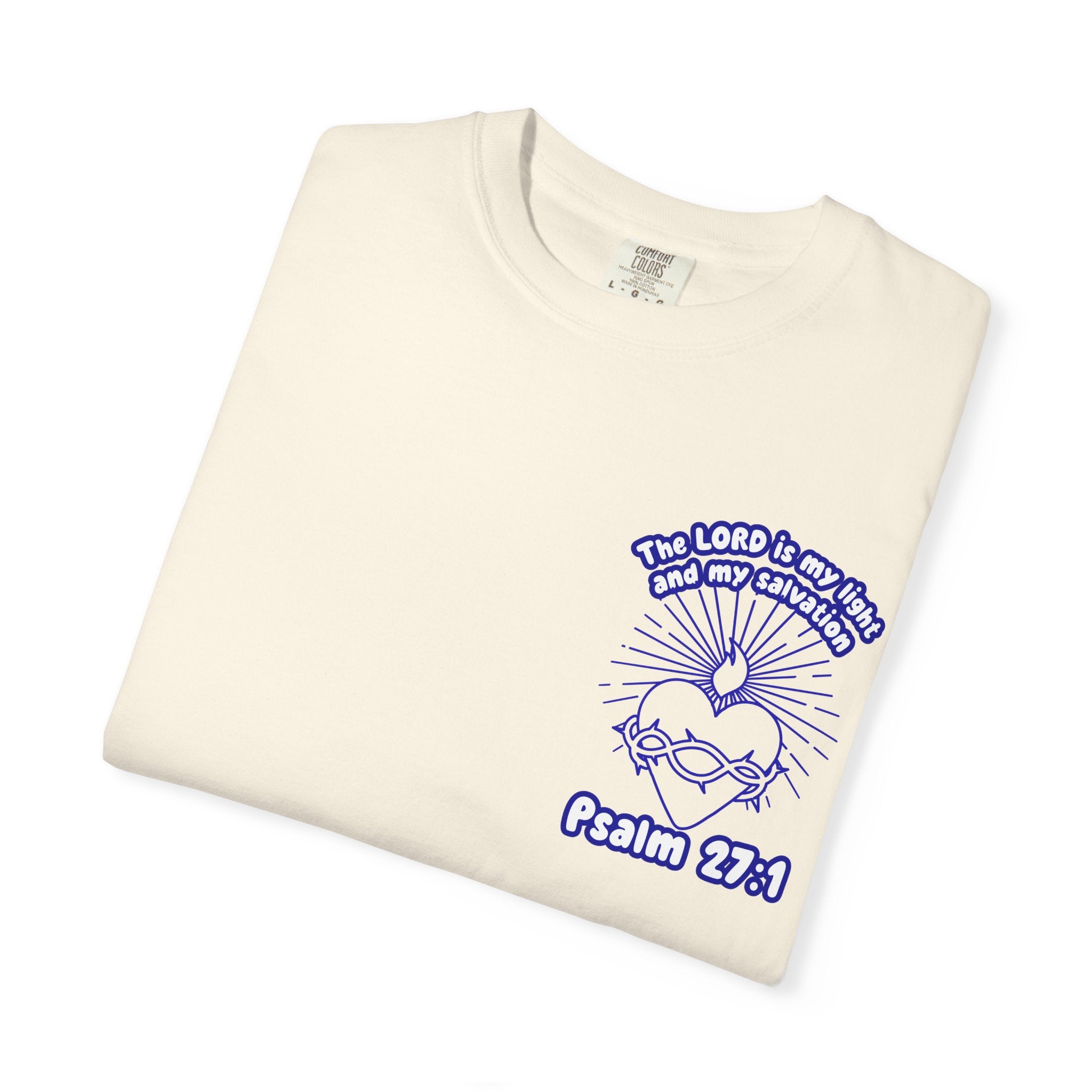 Christian Cross Unisex Tee - The Lord is my Light and my Salvation Design