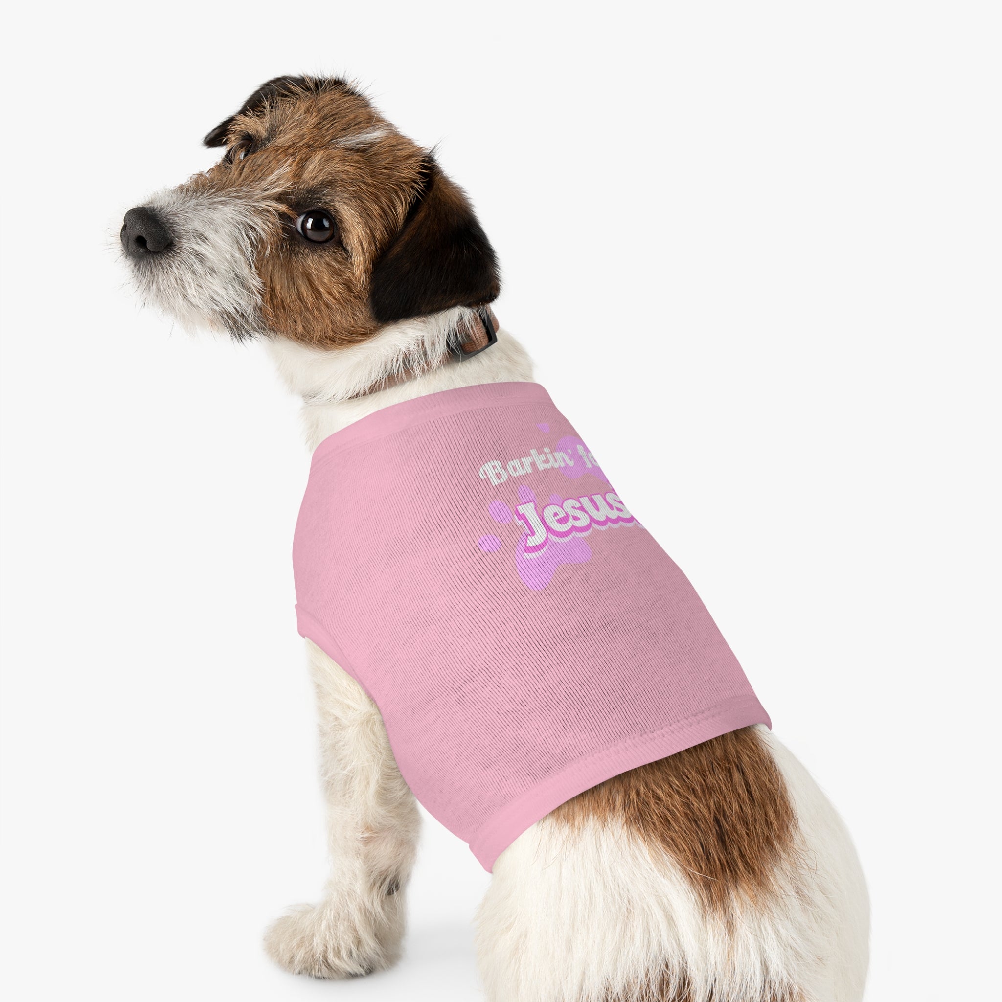 Barkin' for Jesus Pet Tank Top - Cute Dog Shirt, Christian Dog Apparel, Pet Gift for Dog Lovers, Funny Pet Clothes, Religious Dog Tank. [Personalization Available]