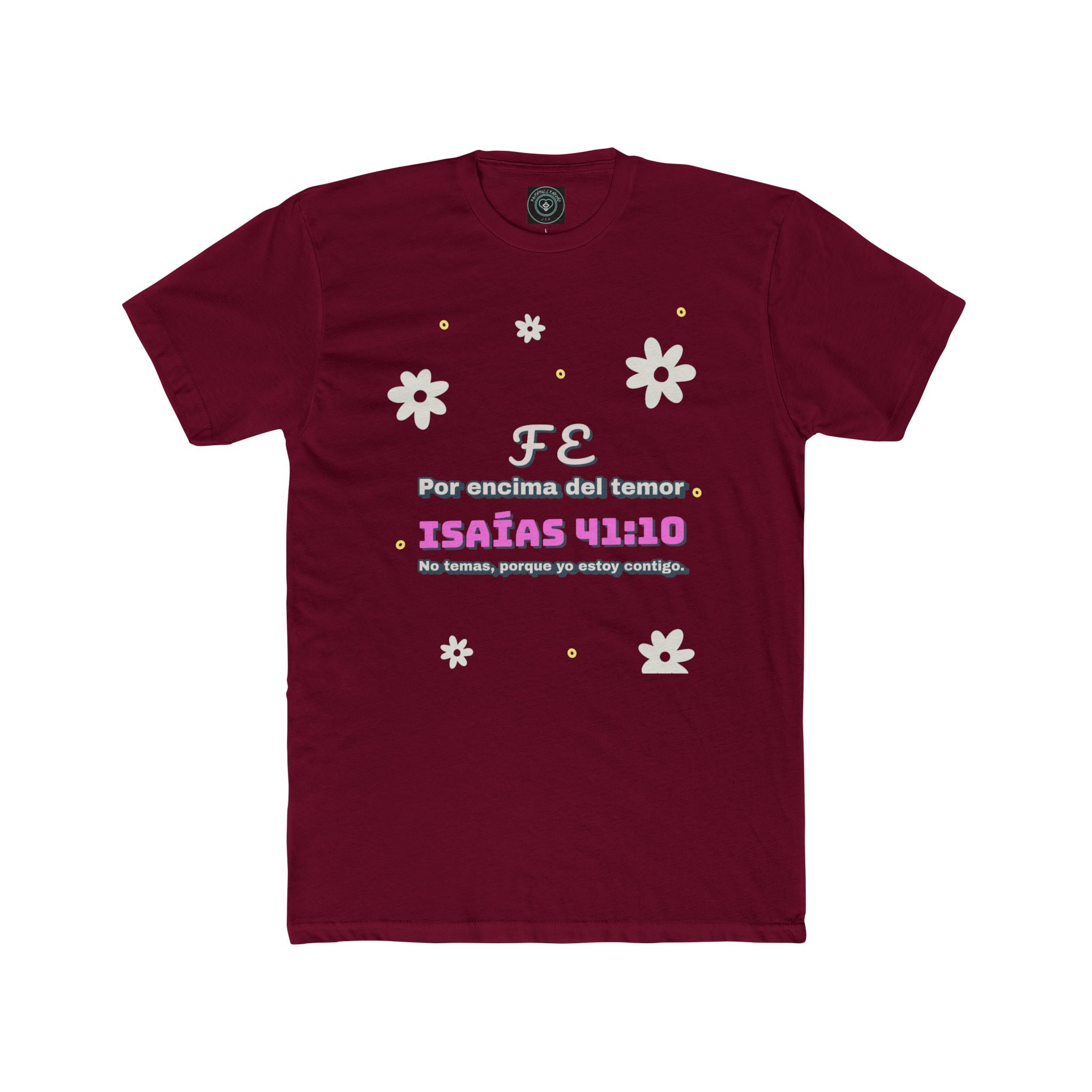 Fe por encima del Temor -Inspired Cotton Crew Tee, Bible Verse Tee | Isaías 41:10 | Christian T-Shirt, Inspirational Apparel, Gift for Believers