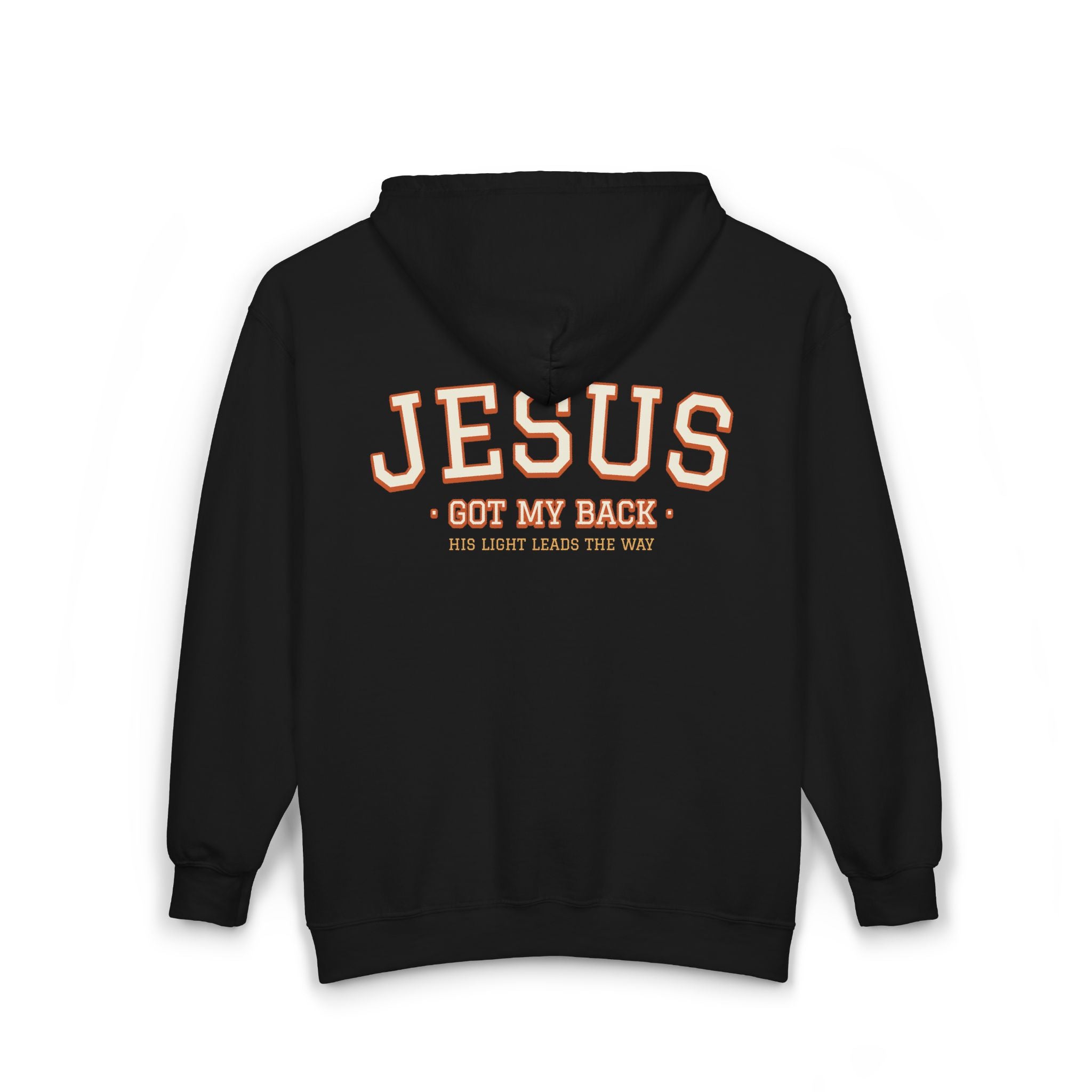 Christian Hoodie - Jesus Got my Back - Unisex Full Zip Sweatshirt, Christian Gift, Faith-Based Fashion
