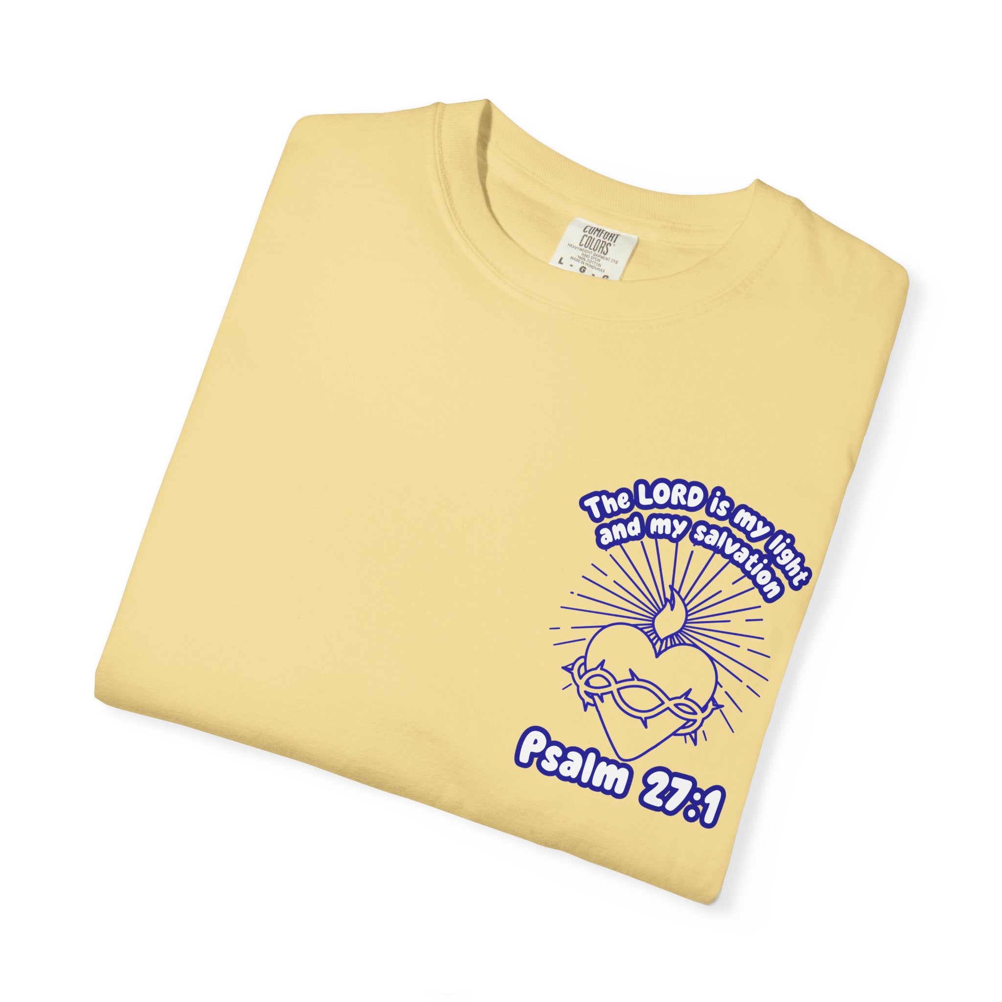 Christian Cross Unisex Tee - The Lord is my Light and my Salvation Design