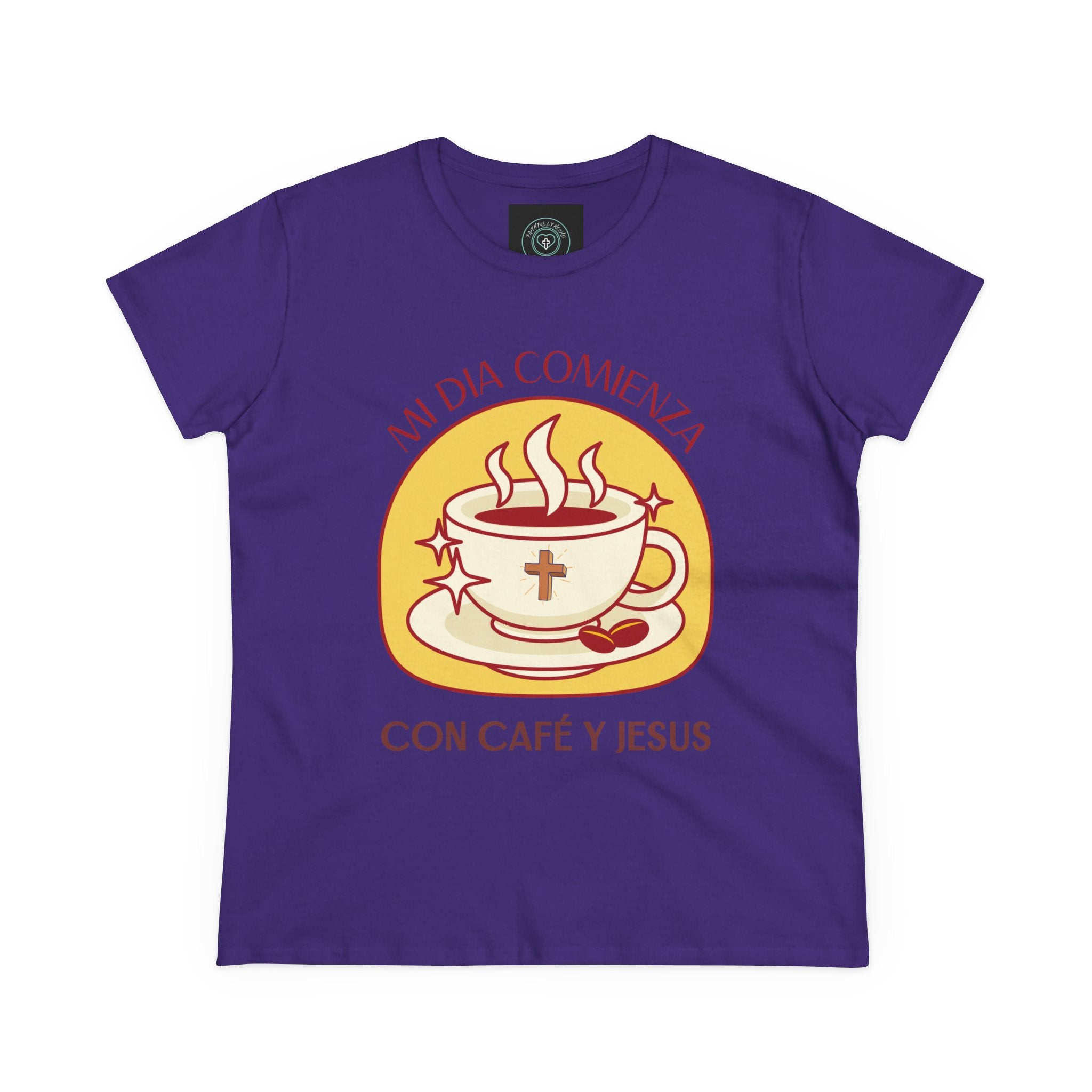 Coffee and Jesus Women's Tee, Casual Faith Shirt, Everyday Affirmation Top, Mi Dia comienza con cafe y Jesus Graphic Tee, Gift for Her