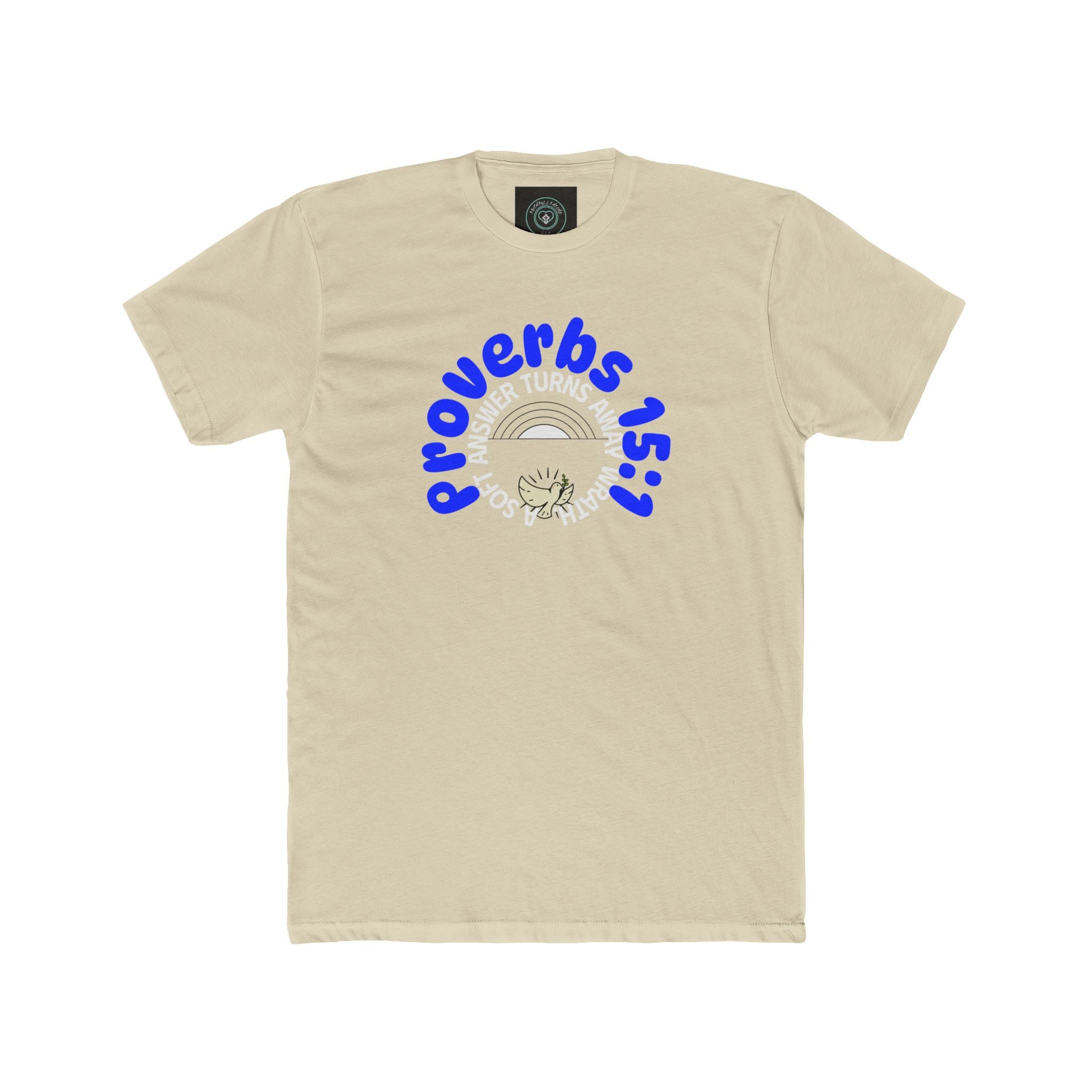 Inspirational Christian Quote Crew Tee, Proverbs 15:1 Motivational unisex T-Shirt, blue colors - Gift for Friends, Casual Wear, Bible Verse Tee, Everyday Comfort
