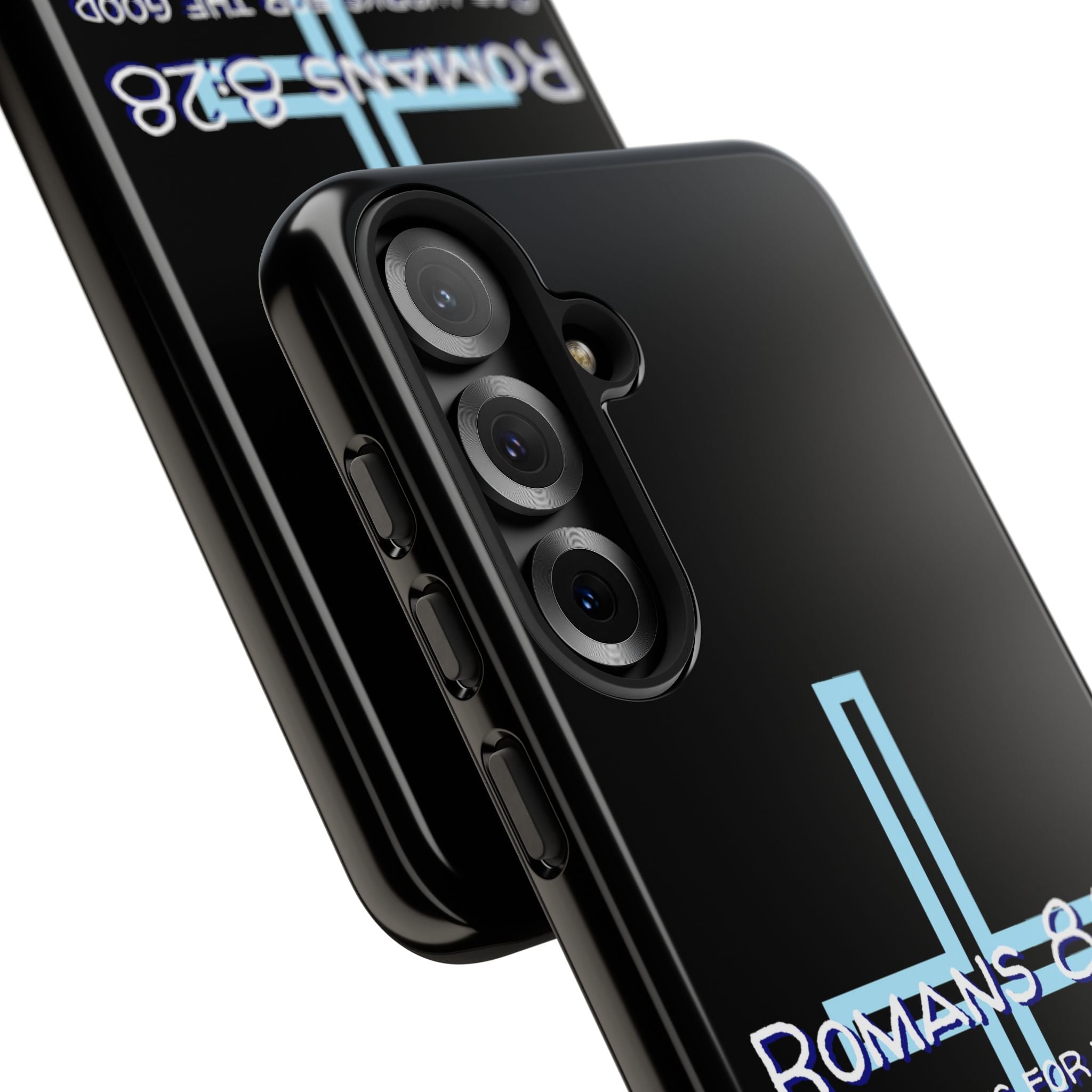 Christian Phone Case for Samsung Series, Tough Phone Case, Romans 8:28 Inspirational Gift, Faith-Based Phone Cover, Religious Style, Durable Cell Case