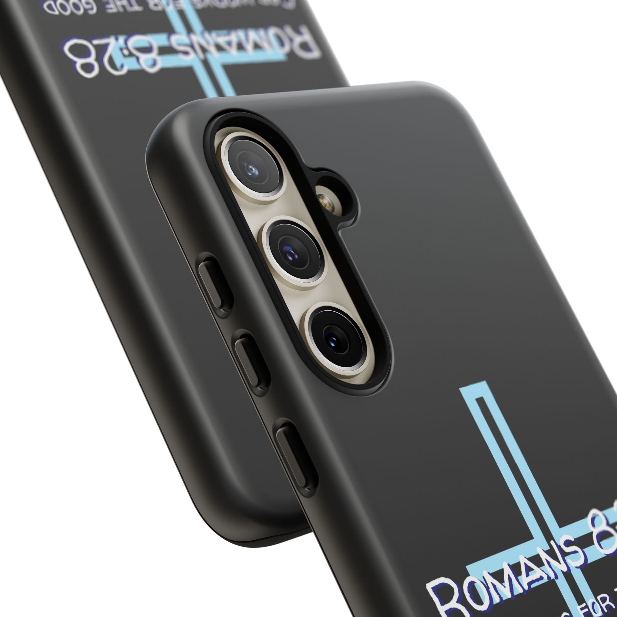 Christian Phone Case for Samsung Series, Tough Phone Case, Romans 8:28 Inspirational Gift, Faith-Based Phone Cover, Religious Style, Durable Cell Case