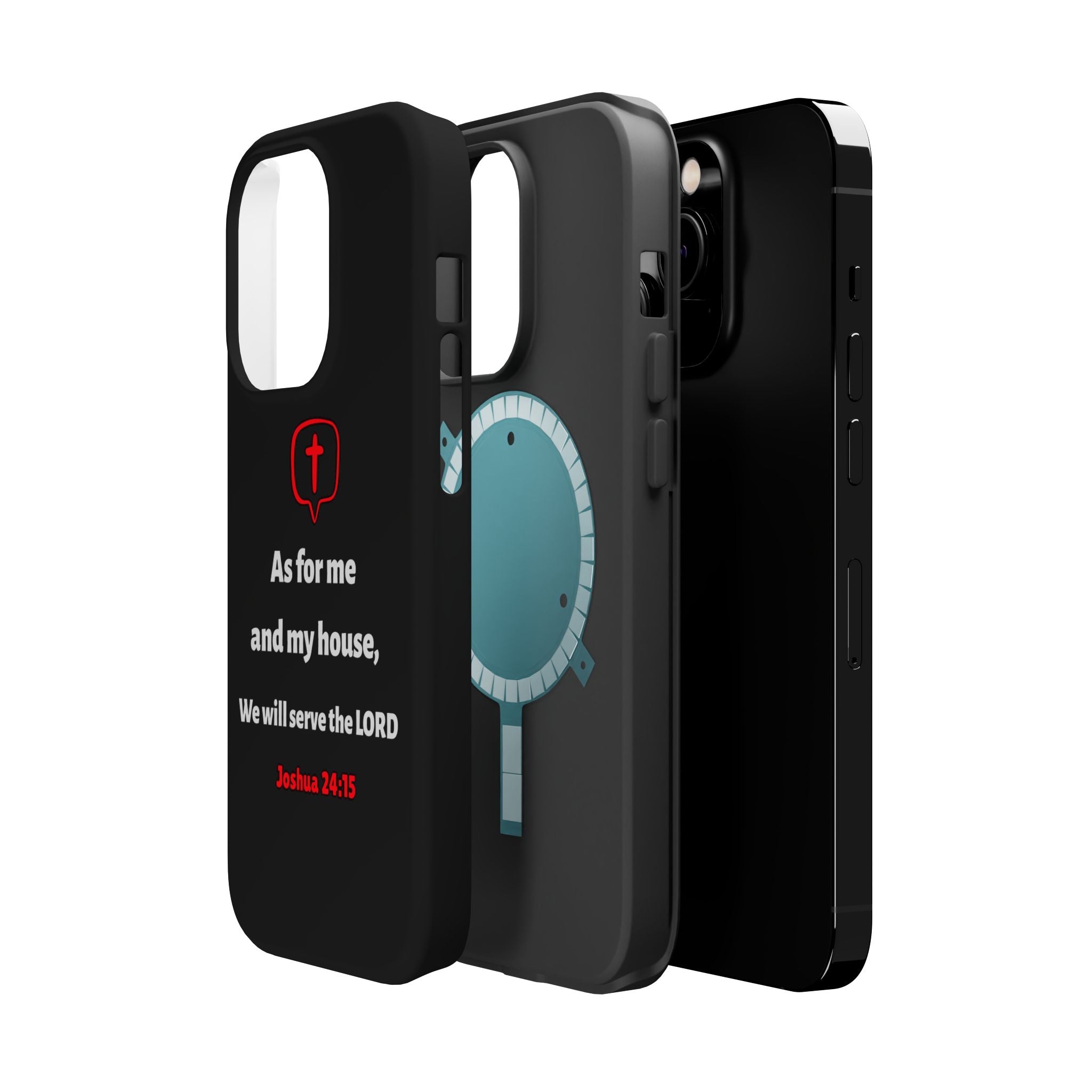 Inspirational Phone Case with bible verse Joshua 24:15 | Custom Magnetic Tough Case for iPhone series, Bible Verse Gifts, Faith-Based Accessories for Christians, Unique Phone Cover
