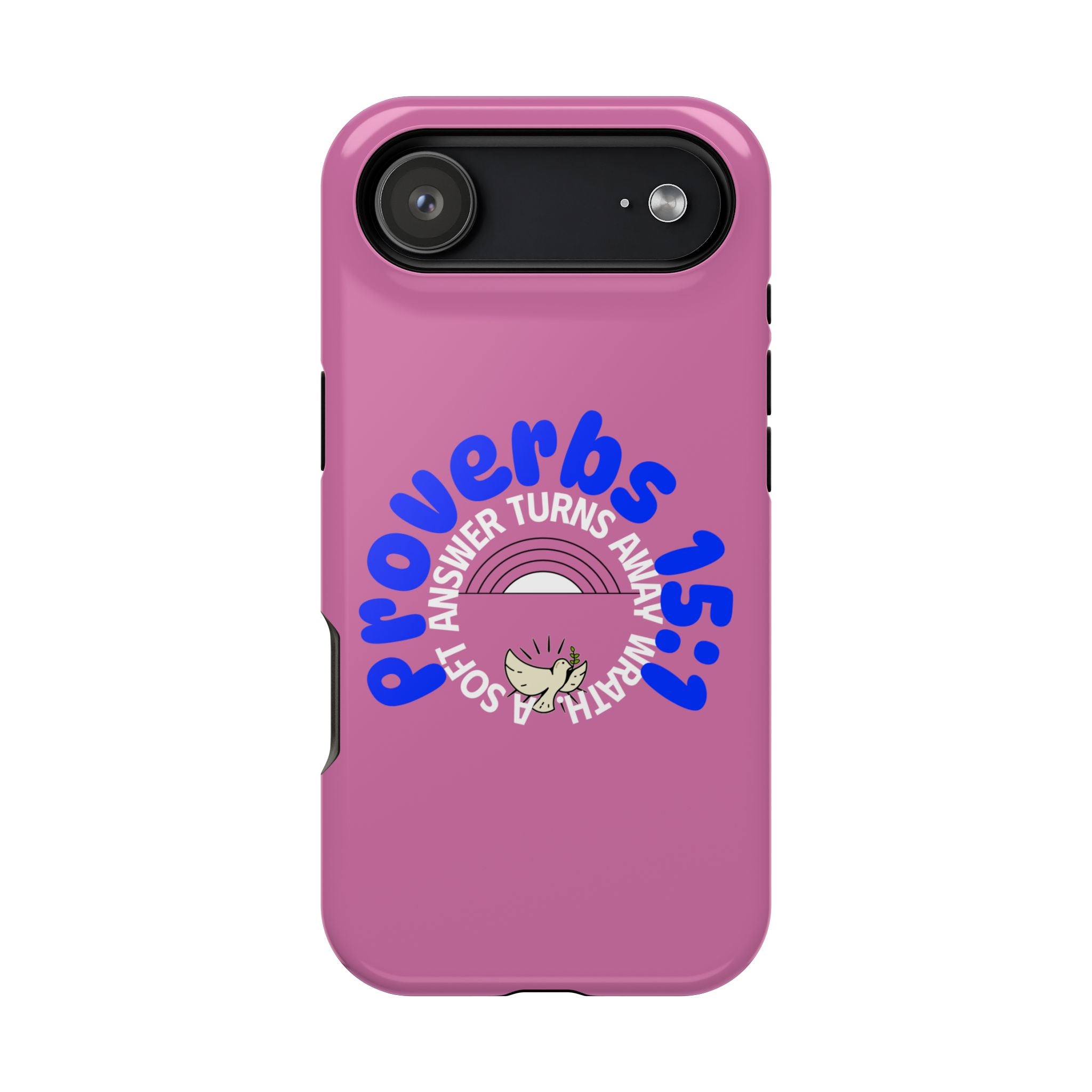 Christian iPhone Case – Proverbs 15:1 “A Soft Answer Turns Away Wrath” Bible Verse | Christian Gift for Women & Men | Protective Spiritual iPhone Case