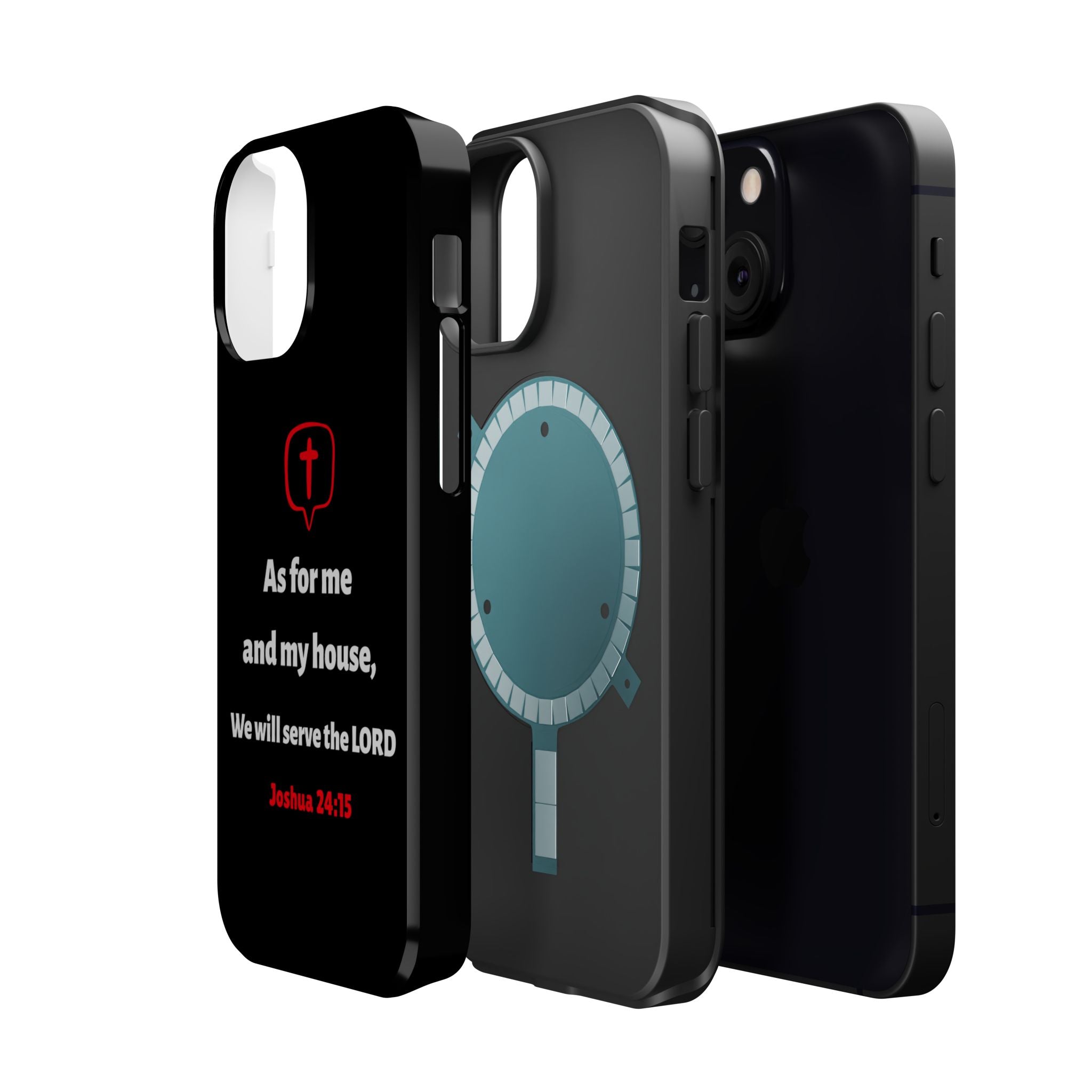 Inspirational Phone Case with bible verse Joshua 24:15 | Custom Magnetic Tough Case for iPhone series, Bible Verse Gifts, Faith-Based Accessories for Christians, Unique Phone Cover