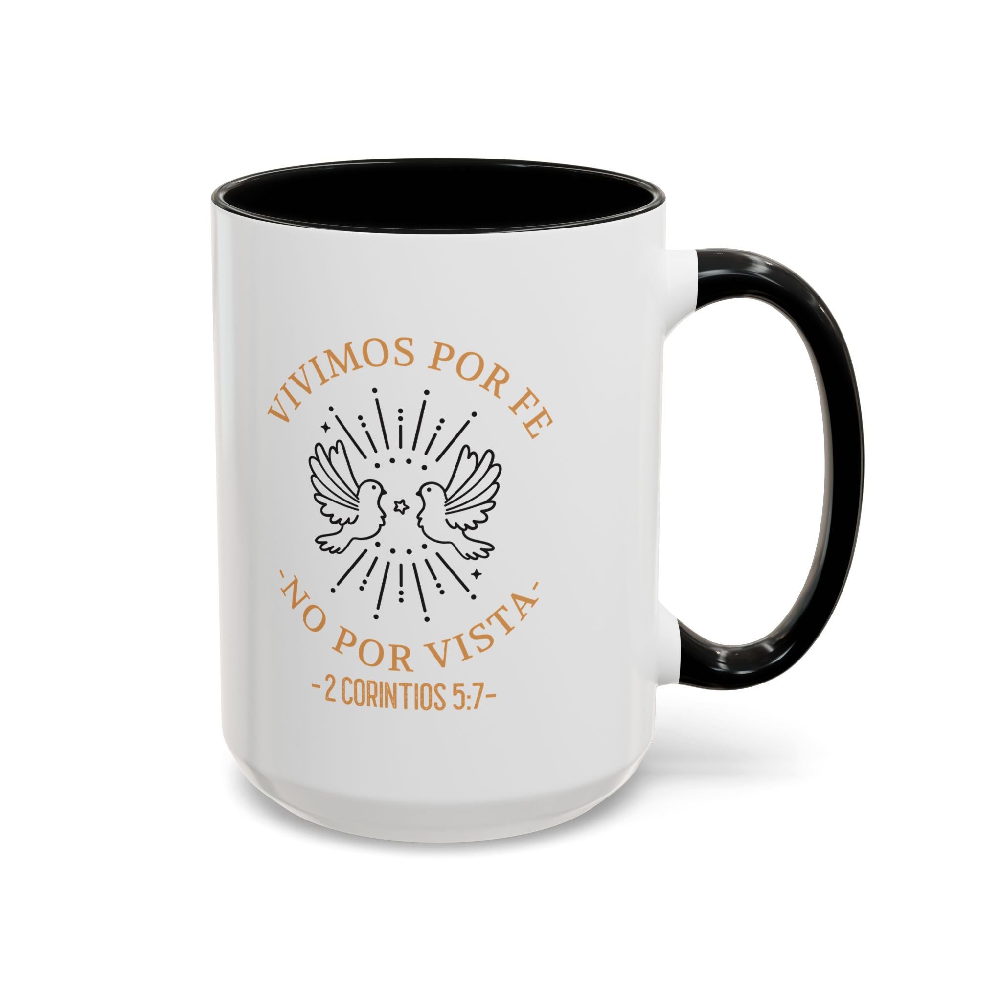 Coffee Mug Cristianos -  "Vivimos por Fe no por Vista" Taza de Cafe Fe Religiosa 11oz/15oz