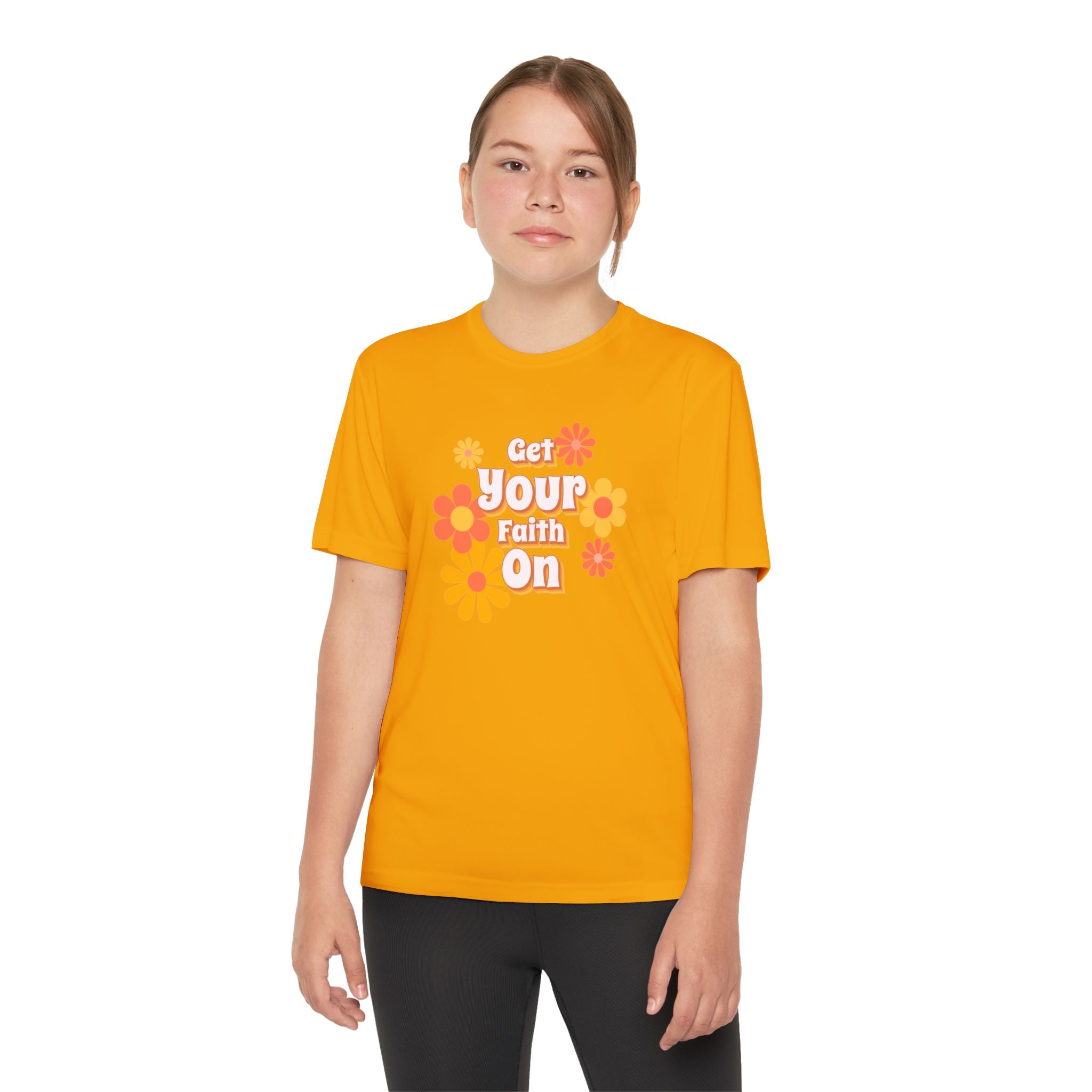 Get you Faith On - Youth Girl Competitor Tee, Inspirational Youth Family T-Shirt, Motivational Sports Tee,  Gift for Young Girls, Encouragement Top