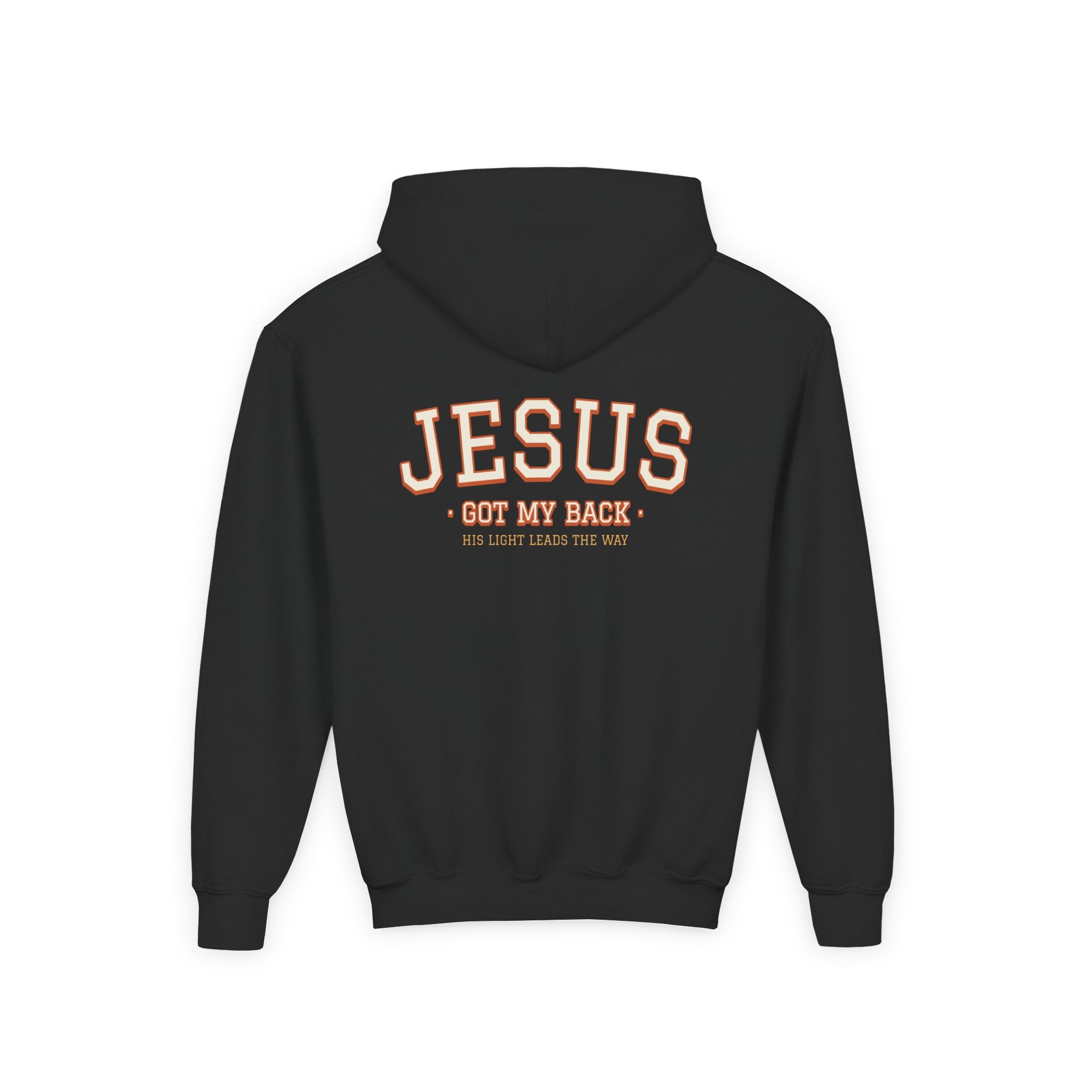 Jesus Got My Back Youth Hoodie - Heavy Blend Sweatshirt - Faith Christian values