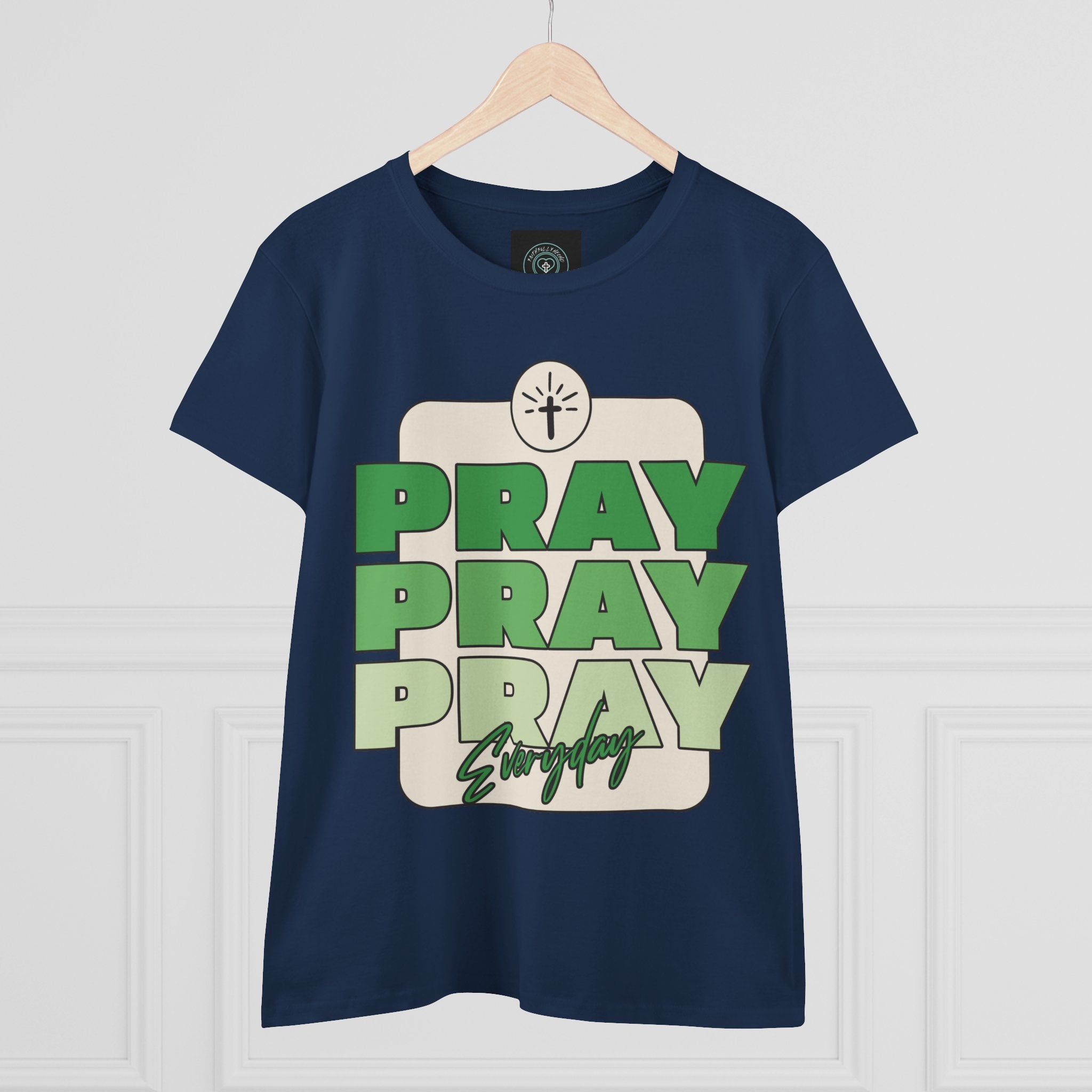 Pray Inspirational Women's Tee, Casual Faith Shirt, Everyday Affirmation Top, Pray Pray Green Graphic Tee, Gift for Her