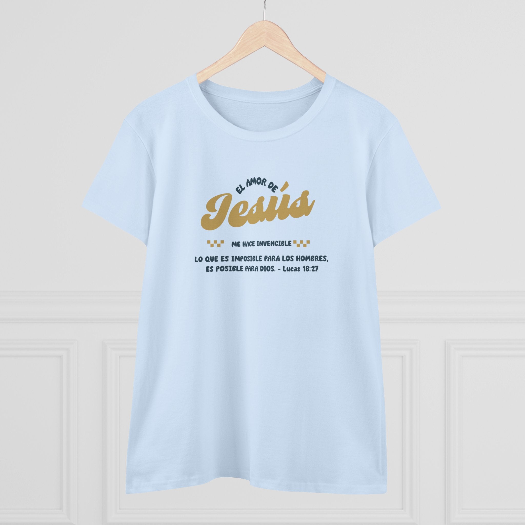 El Amor de Jesus Español Jesus Women's Tee, Casual Faith Shirt, Everyday Affirmation Top, Godly Girl Mujer de Dios graphic Tee, Gift for Her