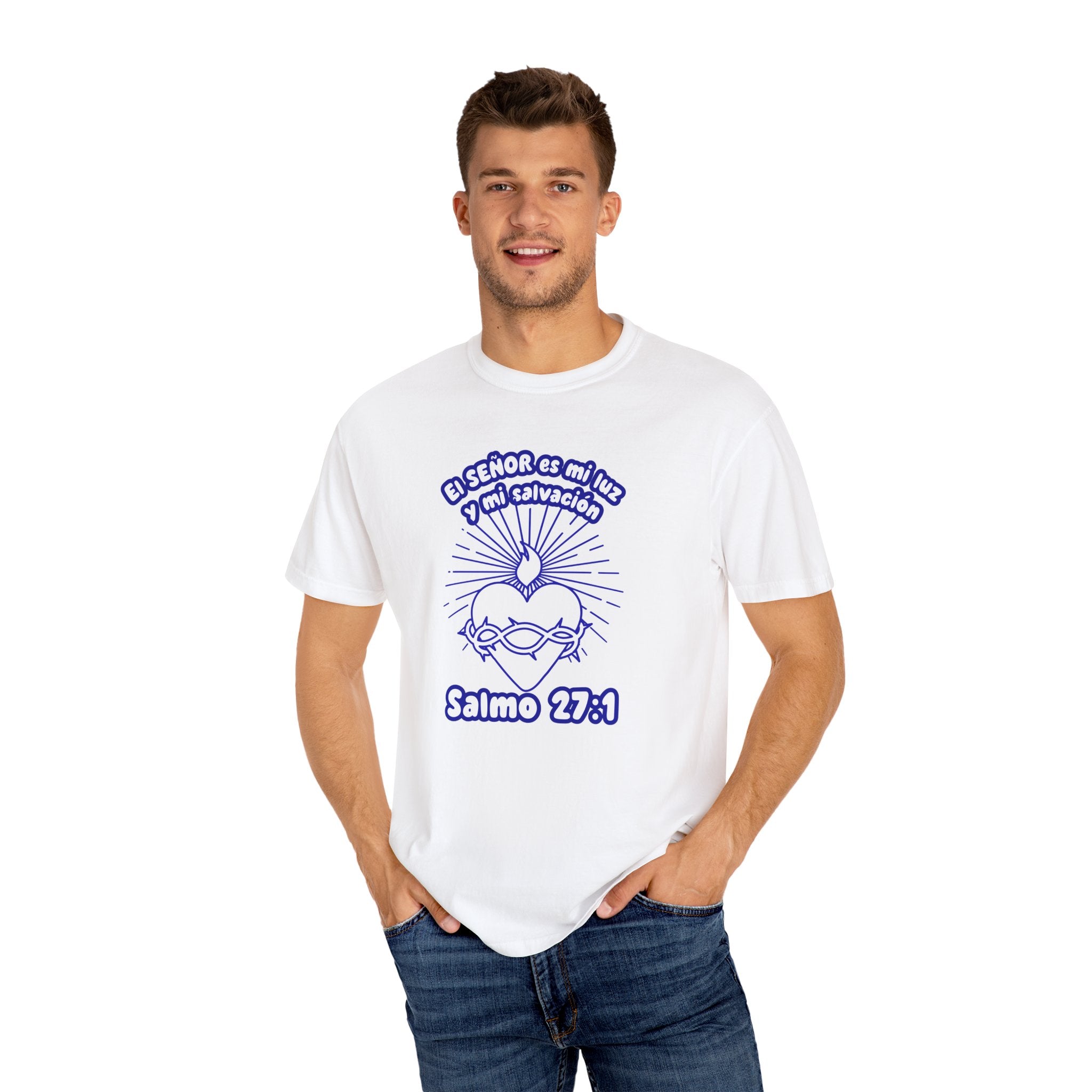 Christian Unisex Spanish Tee - Inspirado en el Salmo 27:1 " El seÑor es mi Luz y mi Salvacion. Great for gift, Birthday, Church.
