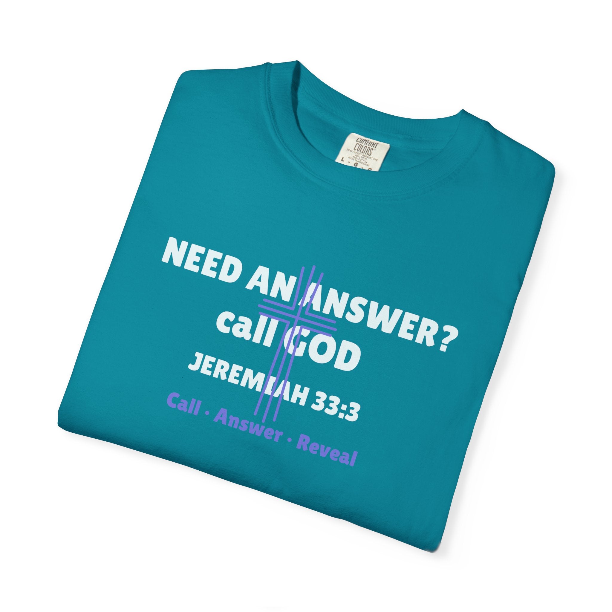 Bible Verse Unisex T-shirt - Jeremiah 33:3- Call, Answer, Reveals - Unisex