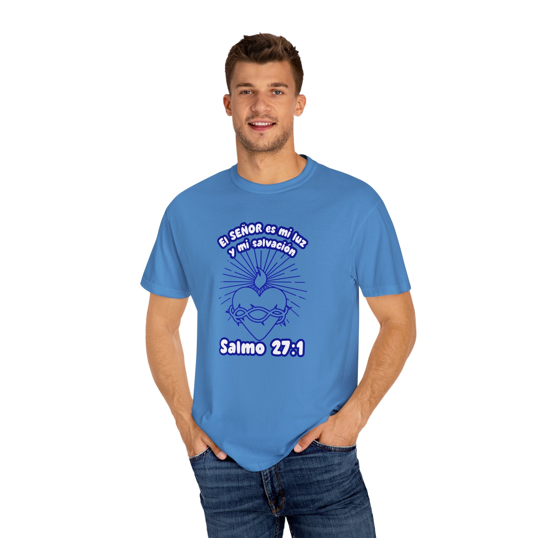 Christian Unisex Spanish Tee - Inspirado en el Salmo 27:1 " El seÑor es mi Luz y mi Salvacion. Great for gift, Birthday, Church.