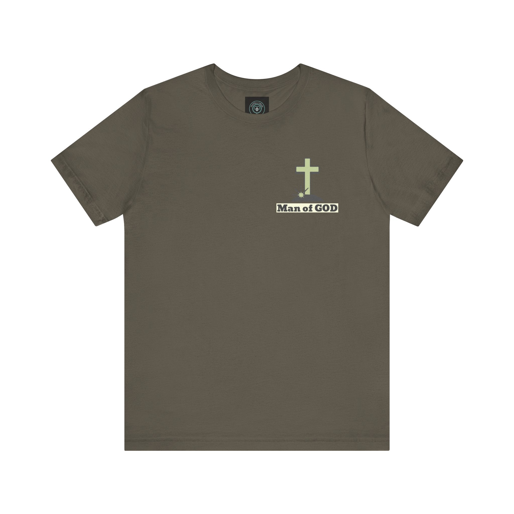 Men's Tshirt Colorful Fonts  - 1 Corinthians 16:13 Bible Verse Design. Man of God, Stand firm in the Faith